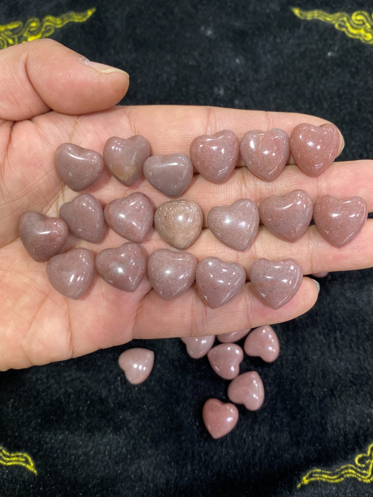 10pc Natural Strawberry Mini Heart hand-carved quartz crystal reiki healing gift