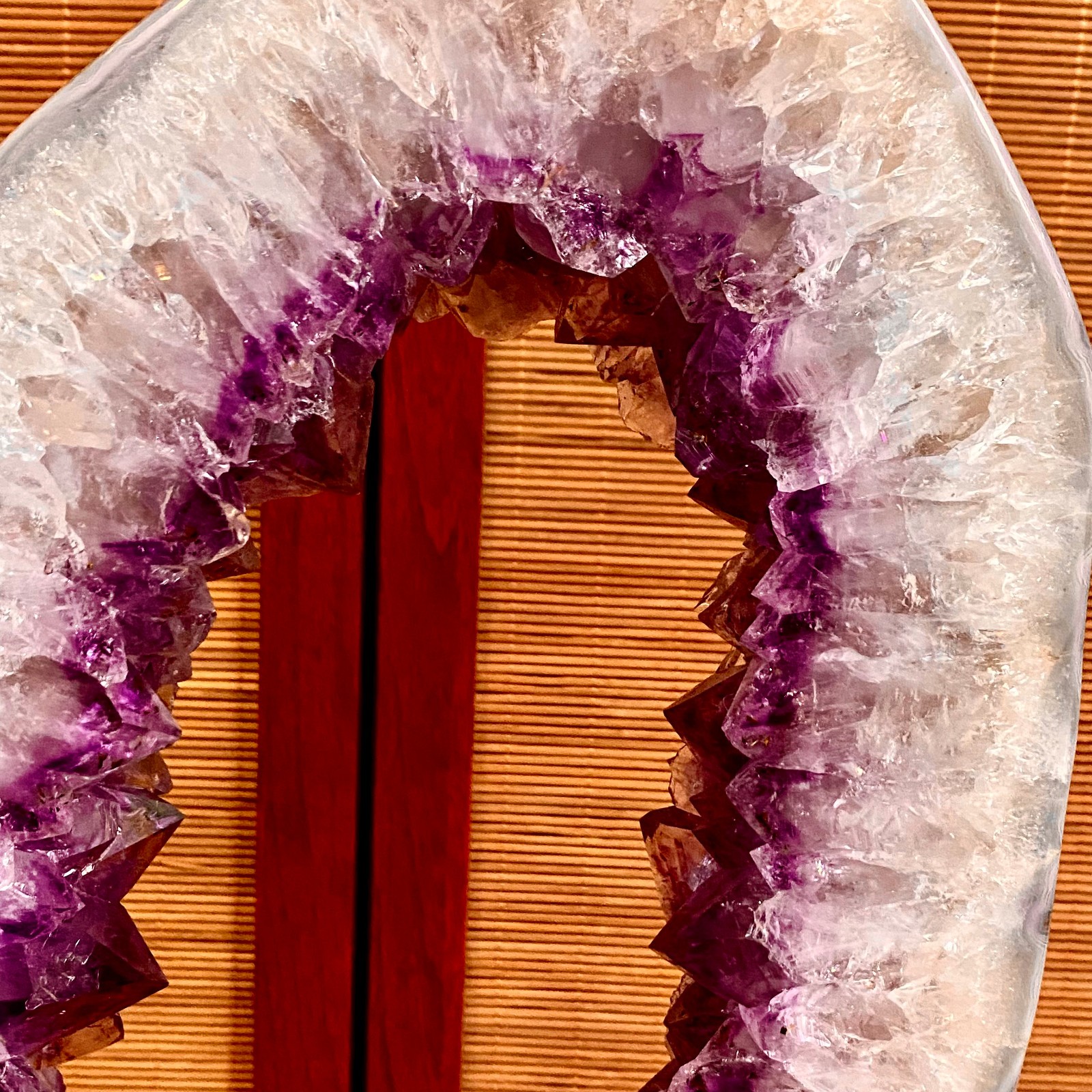 12.45LB Natural Amethyst Cave Crystal Slice Crescent shaped Hand Cut Repai