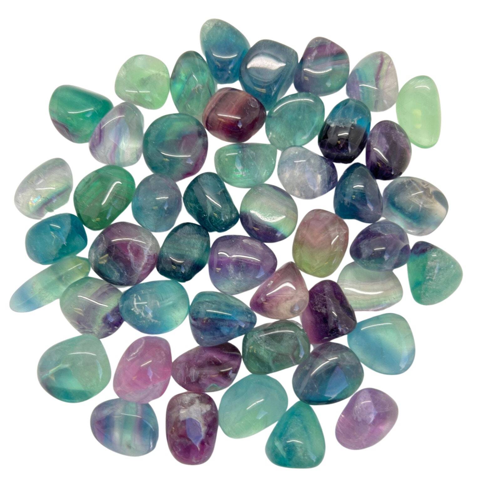 Rainbow Fluorite Tumbled Stone – Grade AA, Natural Fluorite from China