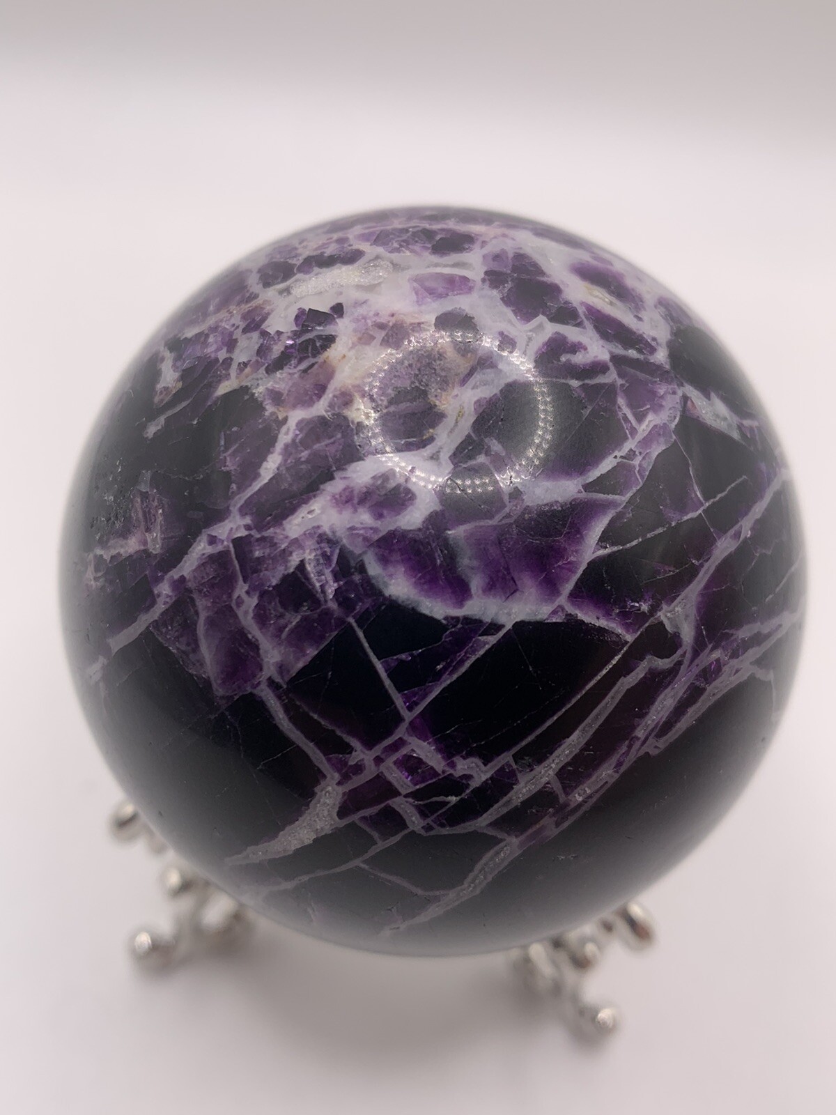 Purple Mica Lepidolite Sphere Ball Orb 6cm Natural Healing Crystal Gemstone LS2