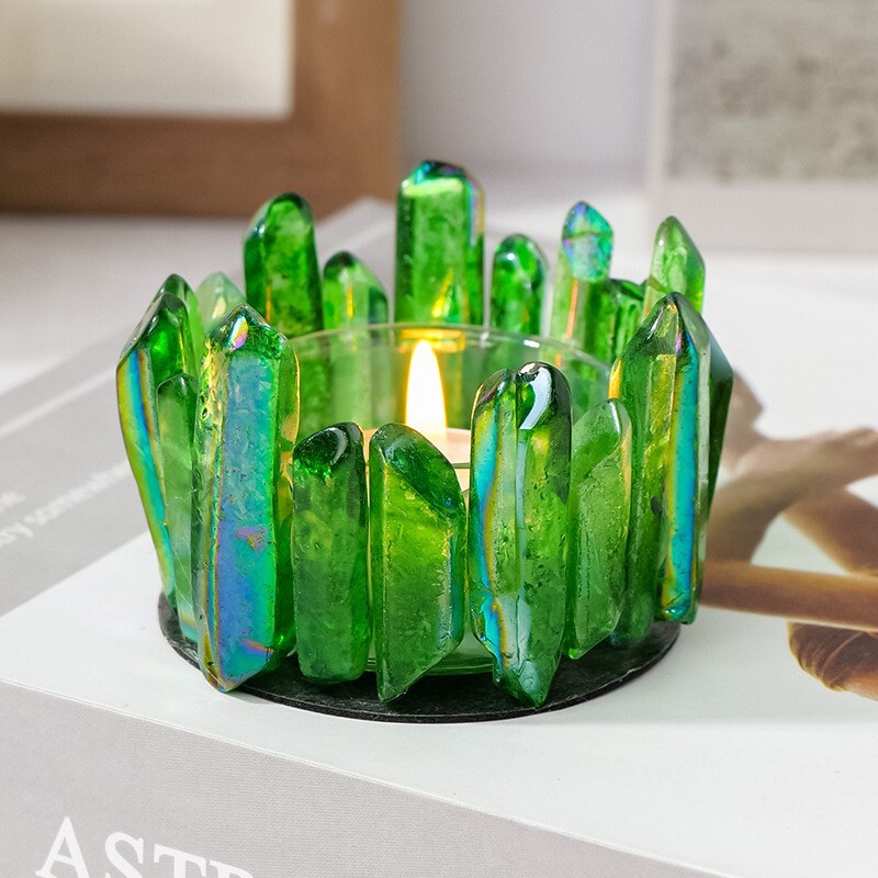 Electroplated crystal color crystal column home atmosphere candle decoration 1pc