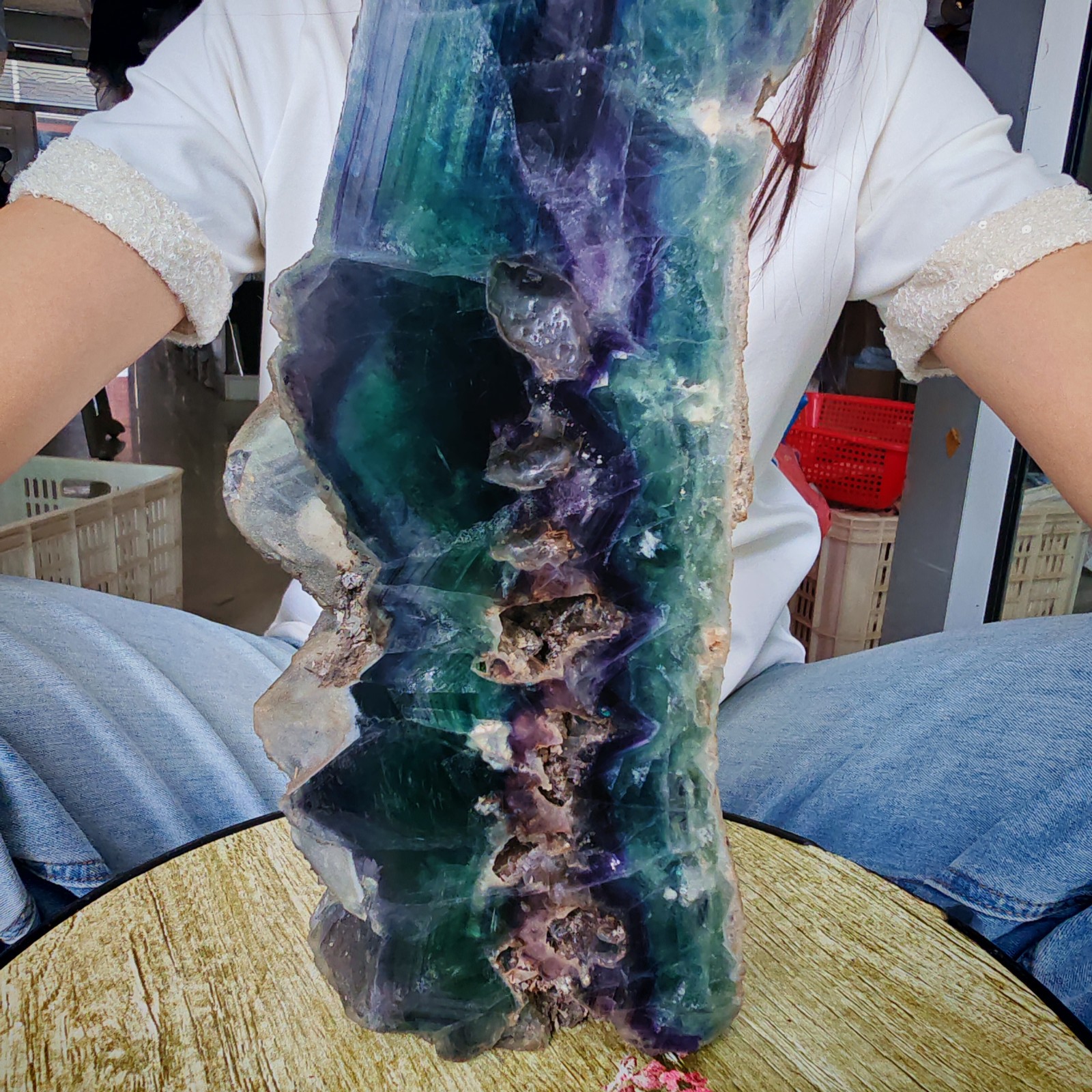 8.25LB Restoration of Natural Colored Fluorite Crystal Specimens 3750g