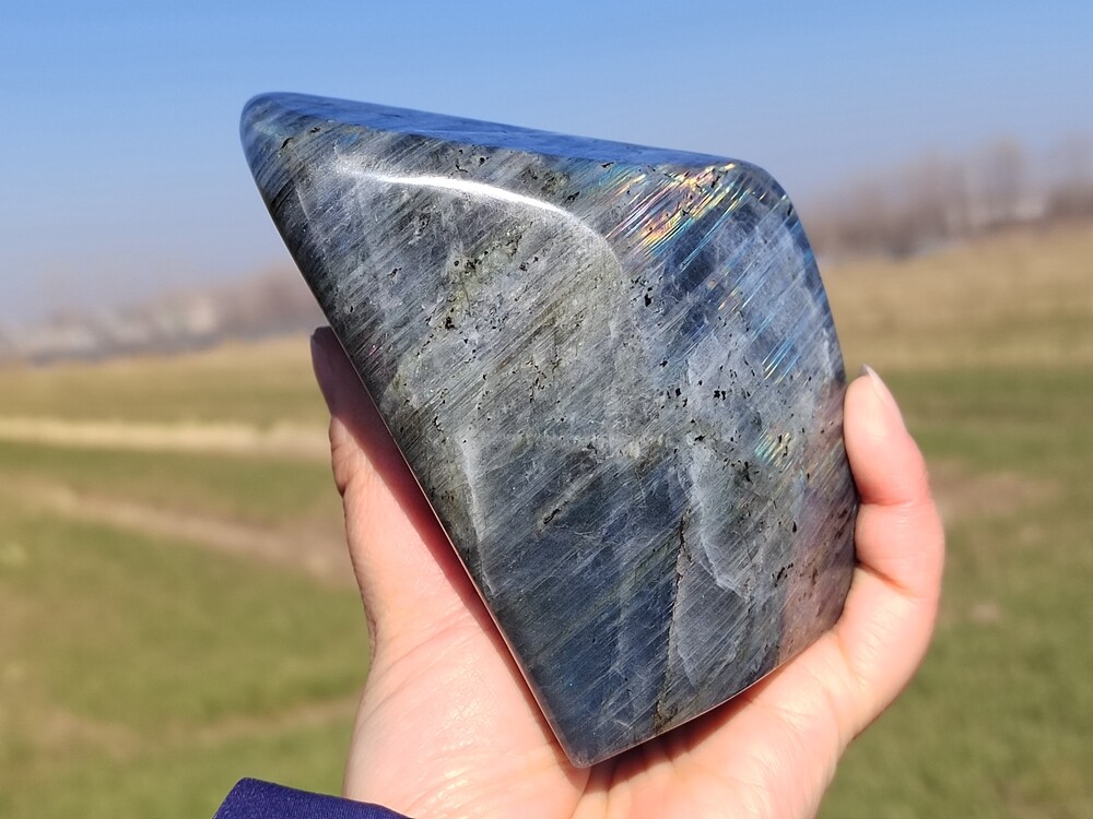 1.27LB Natural Labradorite Quartz Spectrolite Crystal Mineral Specimen Healing