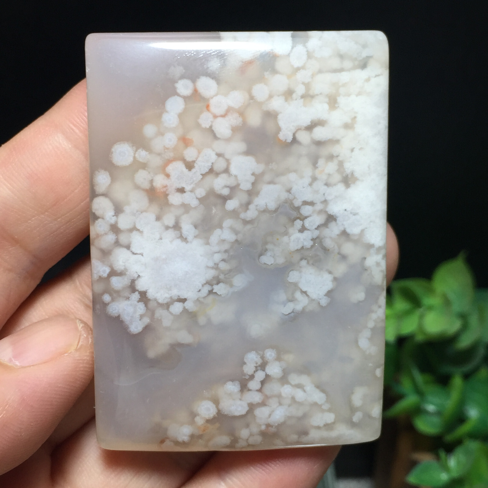 55g Natural Snowflake Cherry Blossom Agate Flat Square for Pendant or Display 04