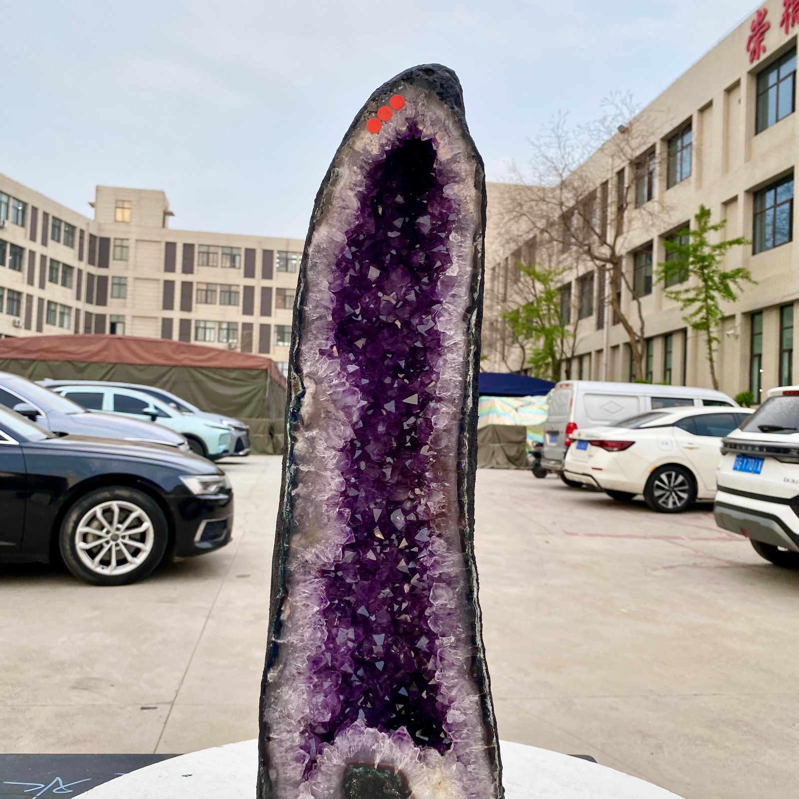 35LB Natural Amethyst Geode Quartz Crystal Cluster Cathedral Energy healing