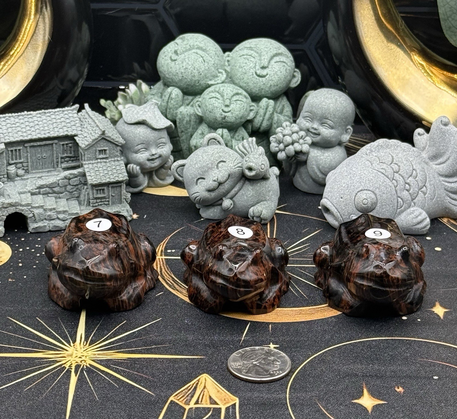 Natural Mahogany Obsidian Carved Frogs Adorable! You choose. Free shipping
