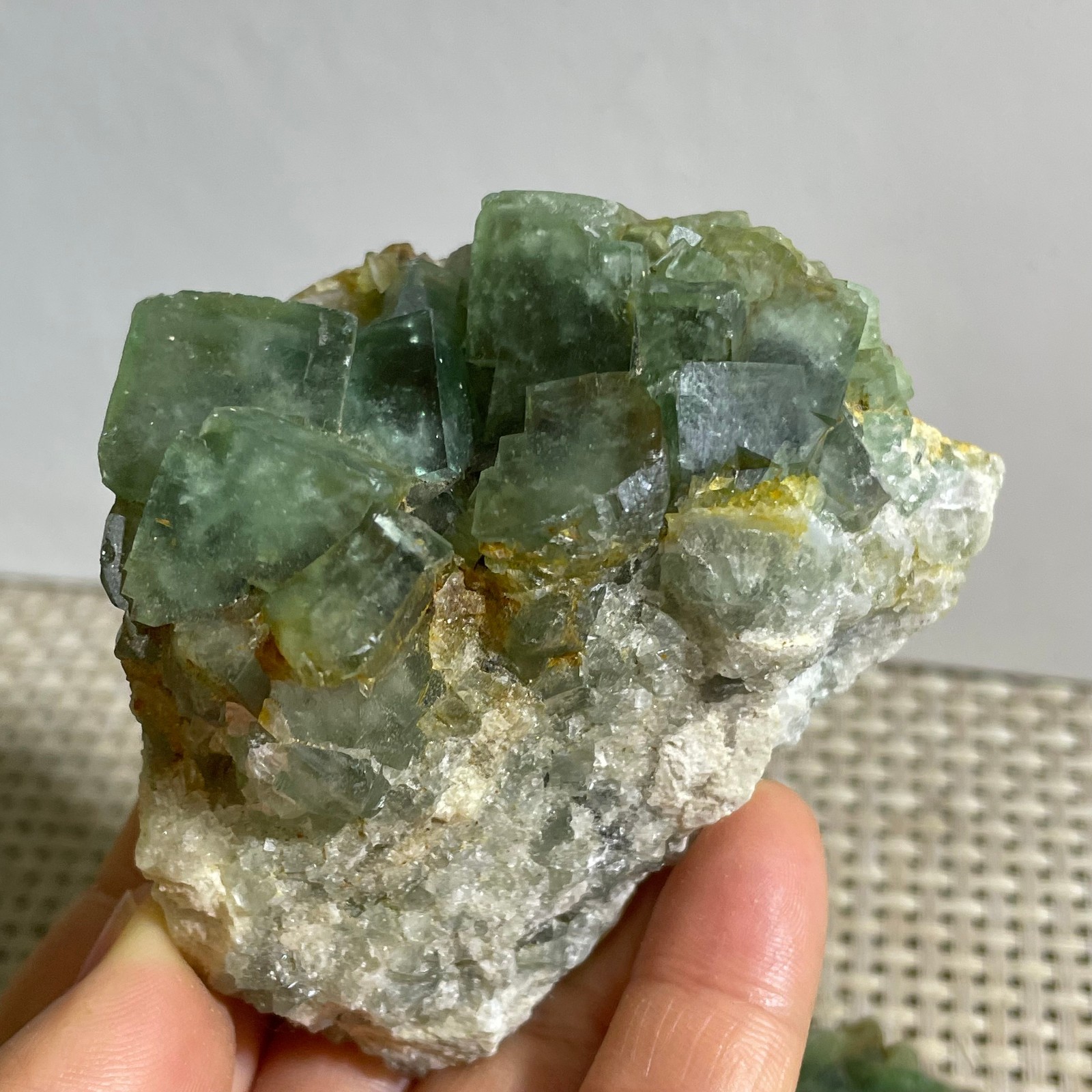 206g NATURAL Green FLUORITE Quartz Crystal Cluster Mineral Specimen