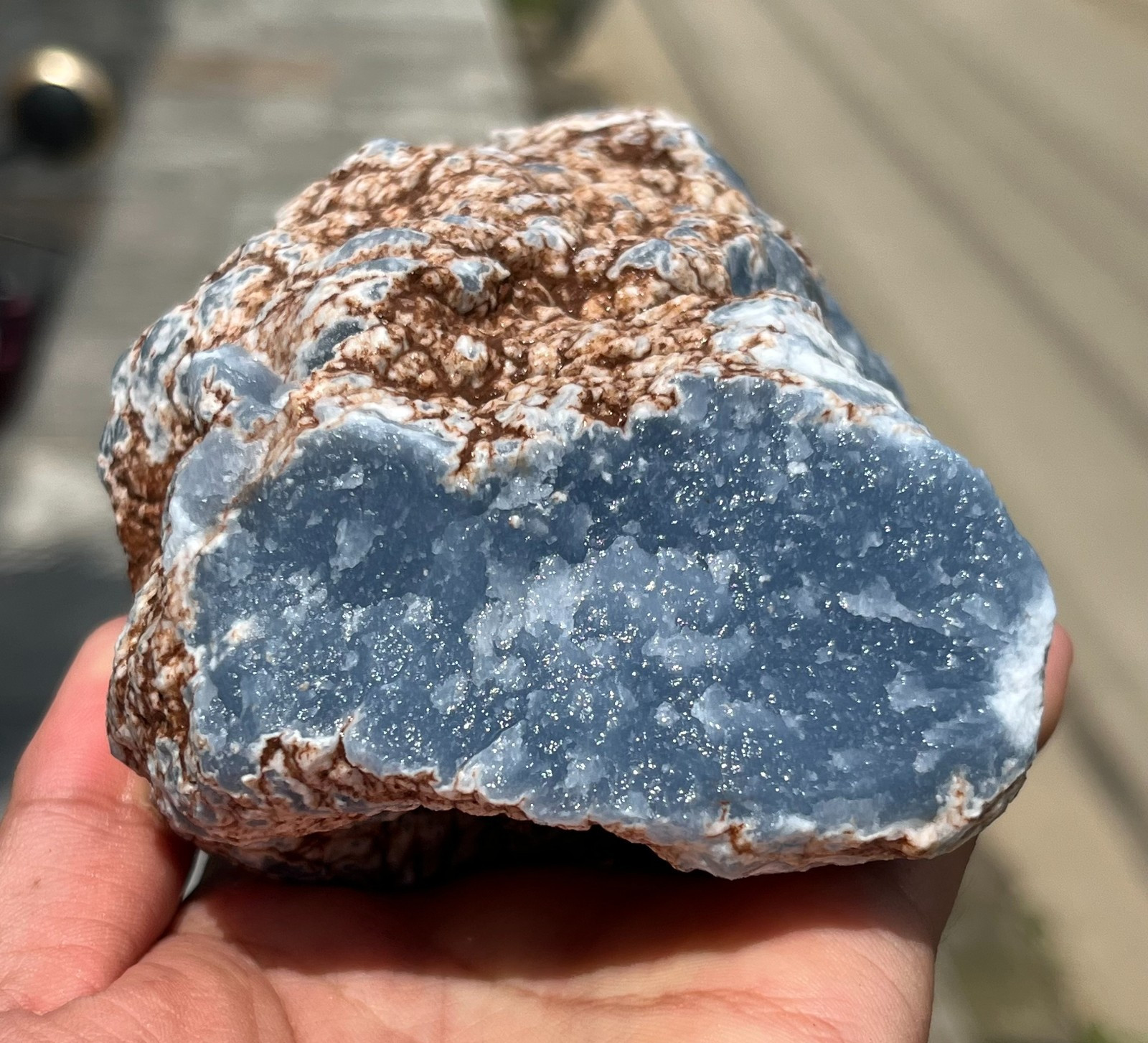 1230g Natural Raw Angelite Stone Rough Quartz Crystal Mineral Specimen