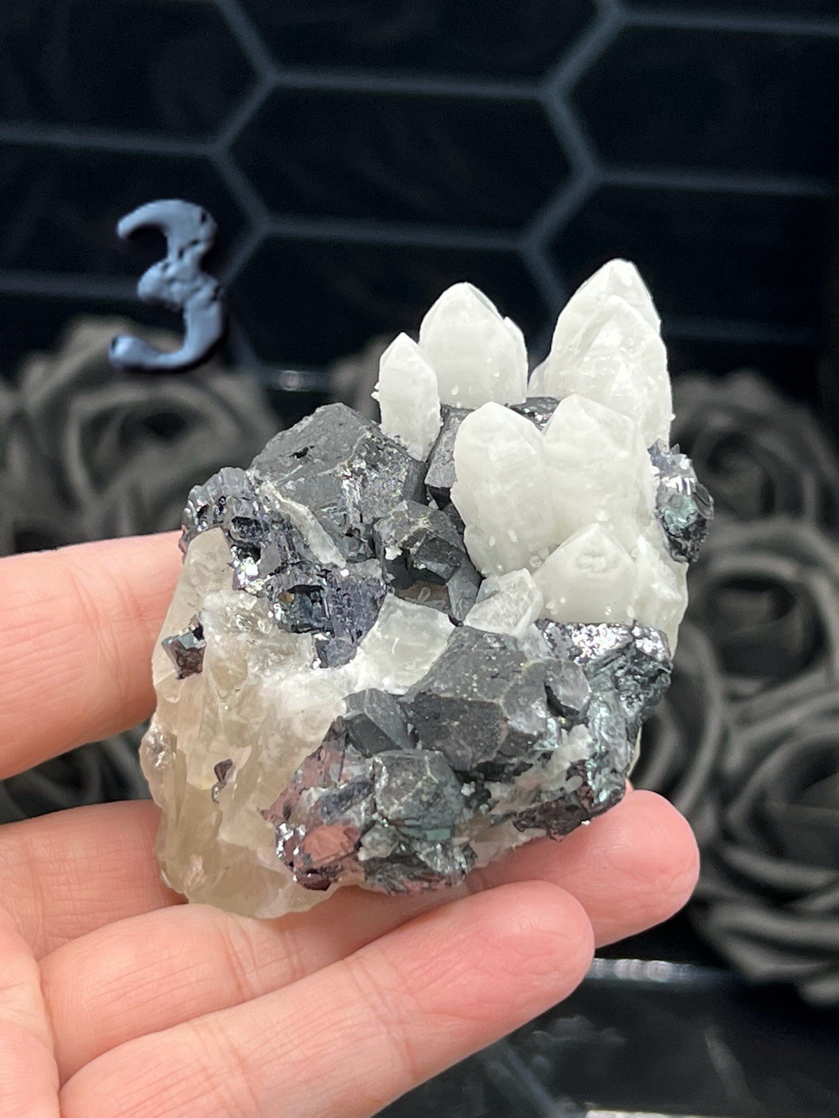 Natural Galena & Quartz Inner Mongolia* Some Fluorite uvreactive* Free ship gift