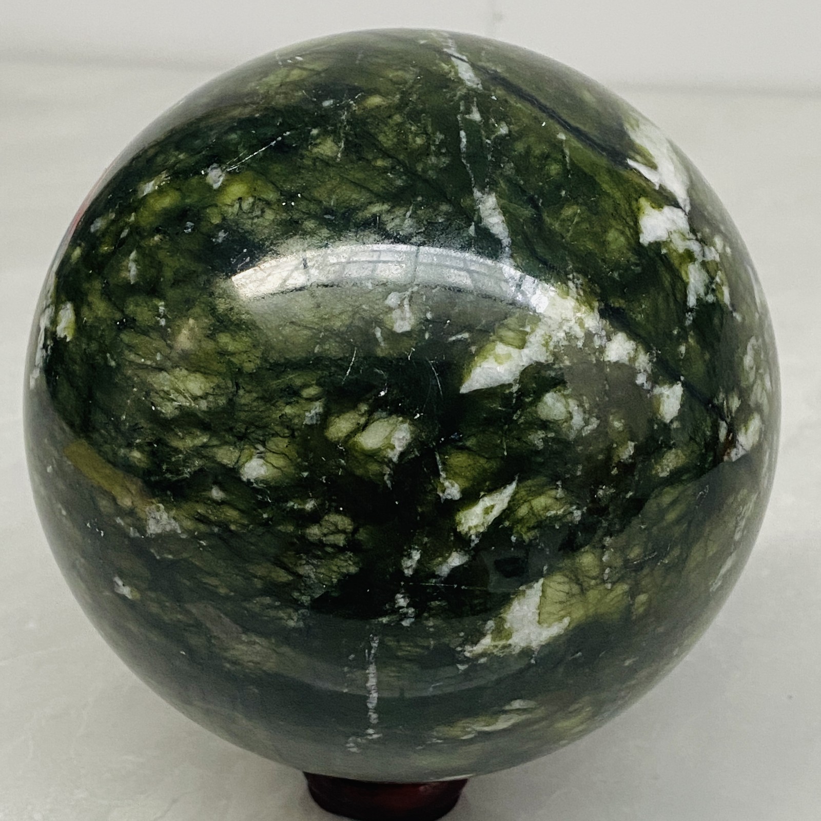 Natural Southern Jade Sphere Green Serpentine Crystal Ball Healing 3220g 7.09LB