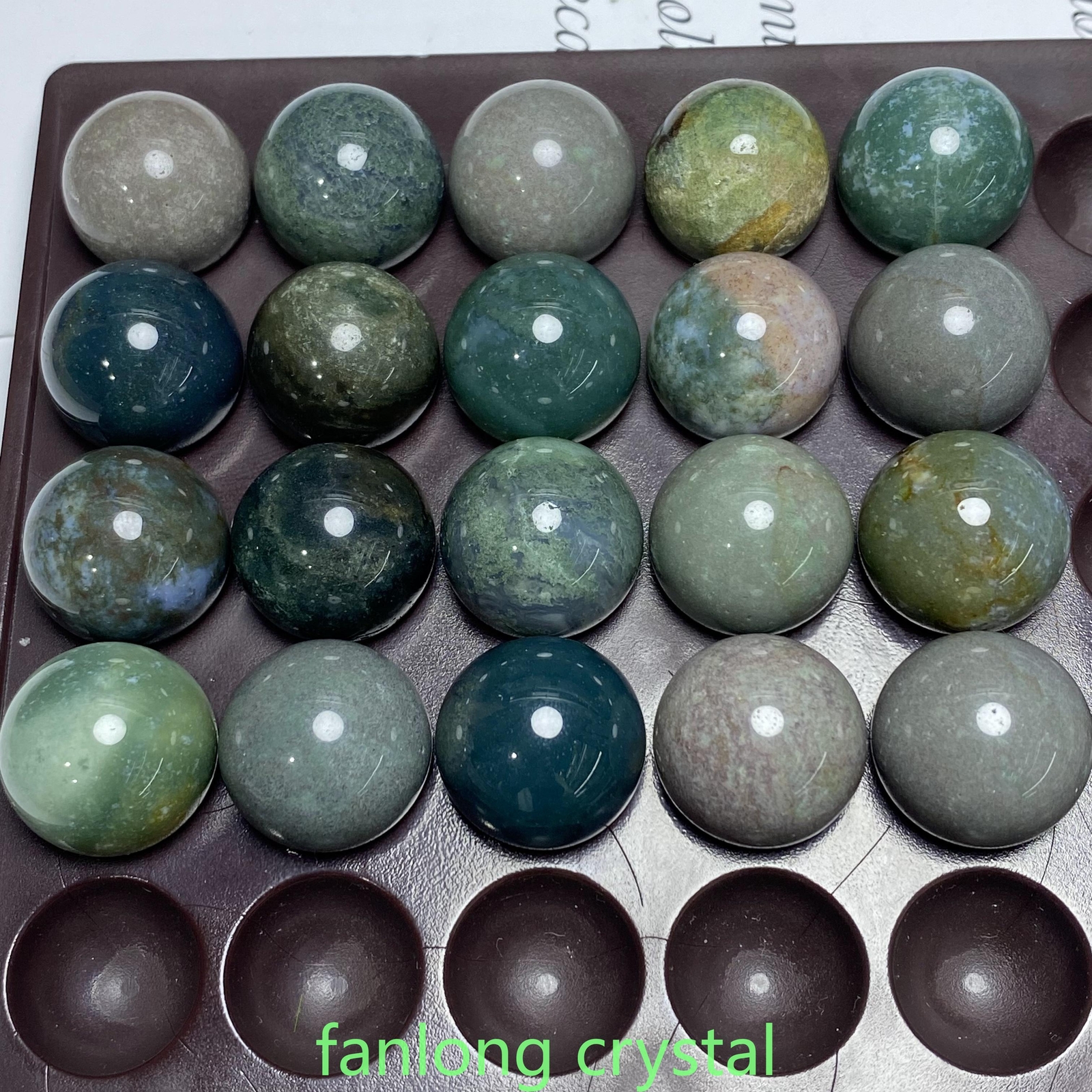 20pc Natural Indian agate Ball Sphere Quartz Crystal Mineral Gem Healing 20mm