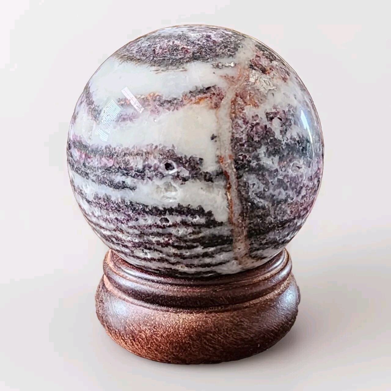 Crystal Purple Zebra Jasper Sphere 2.5″ – USA