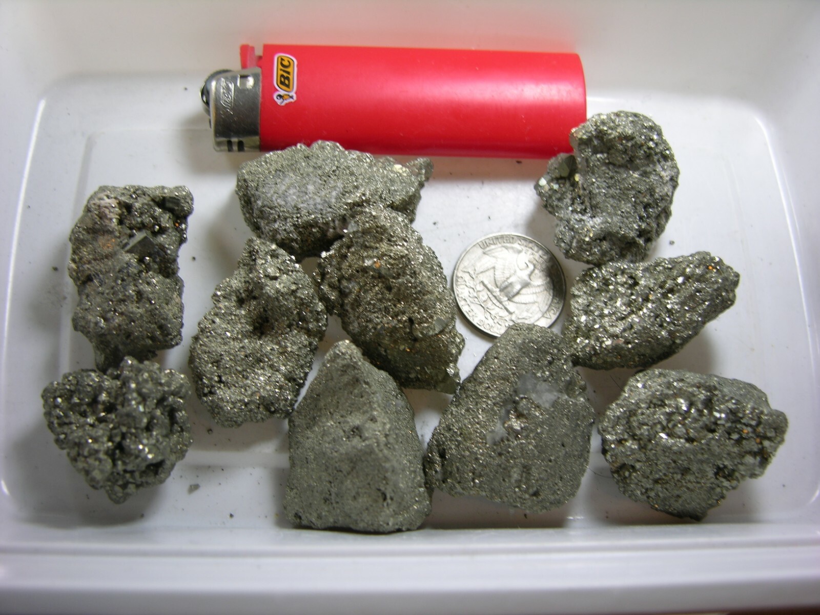 1 in to 3/4 in 100% Natural Peru Pyrite Crystal Specimen 26.00mm to 45.00mm