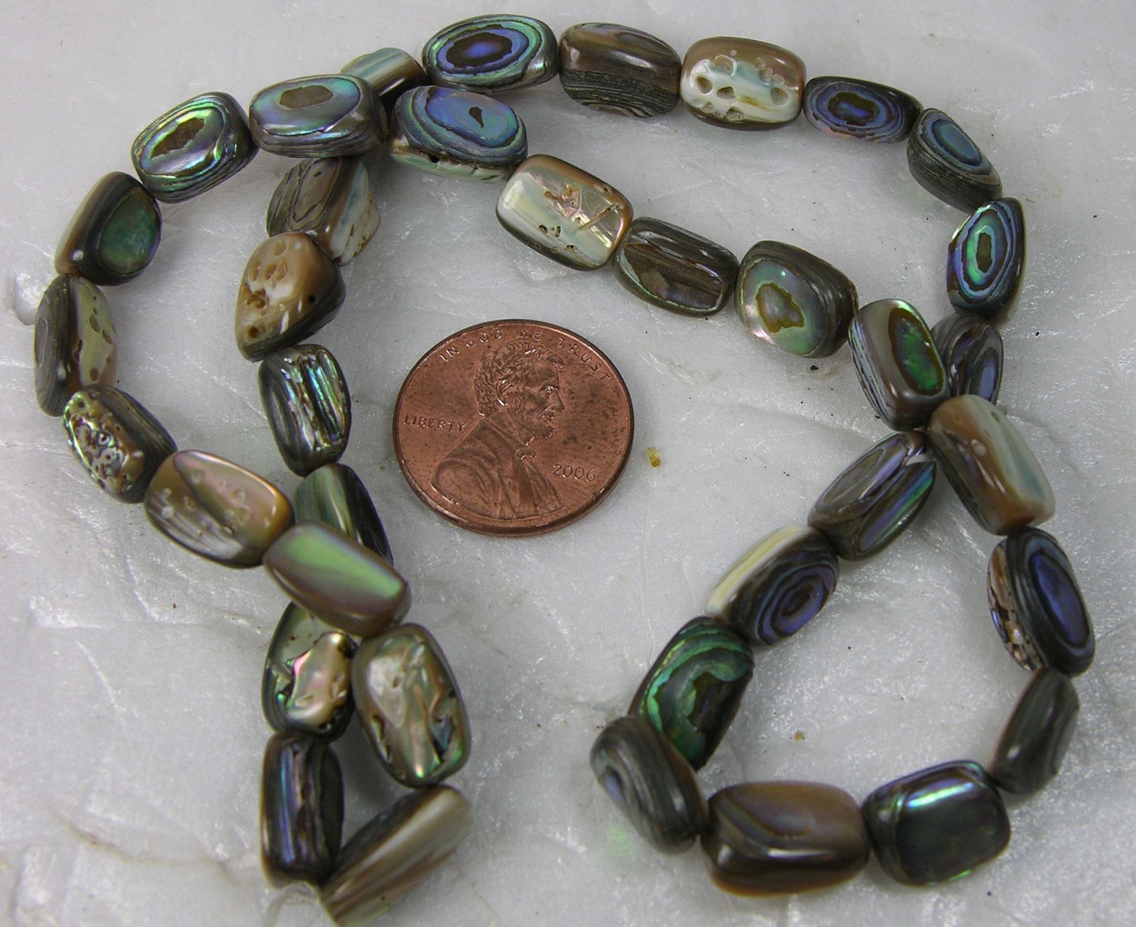 India 100% Natural Multi-Color Abalone Shell Pearl Beads Strand 18″