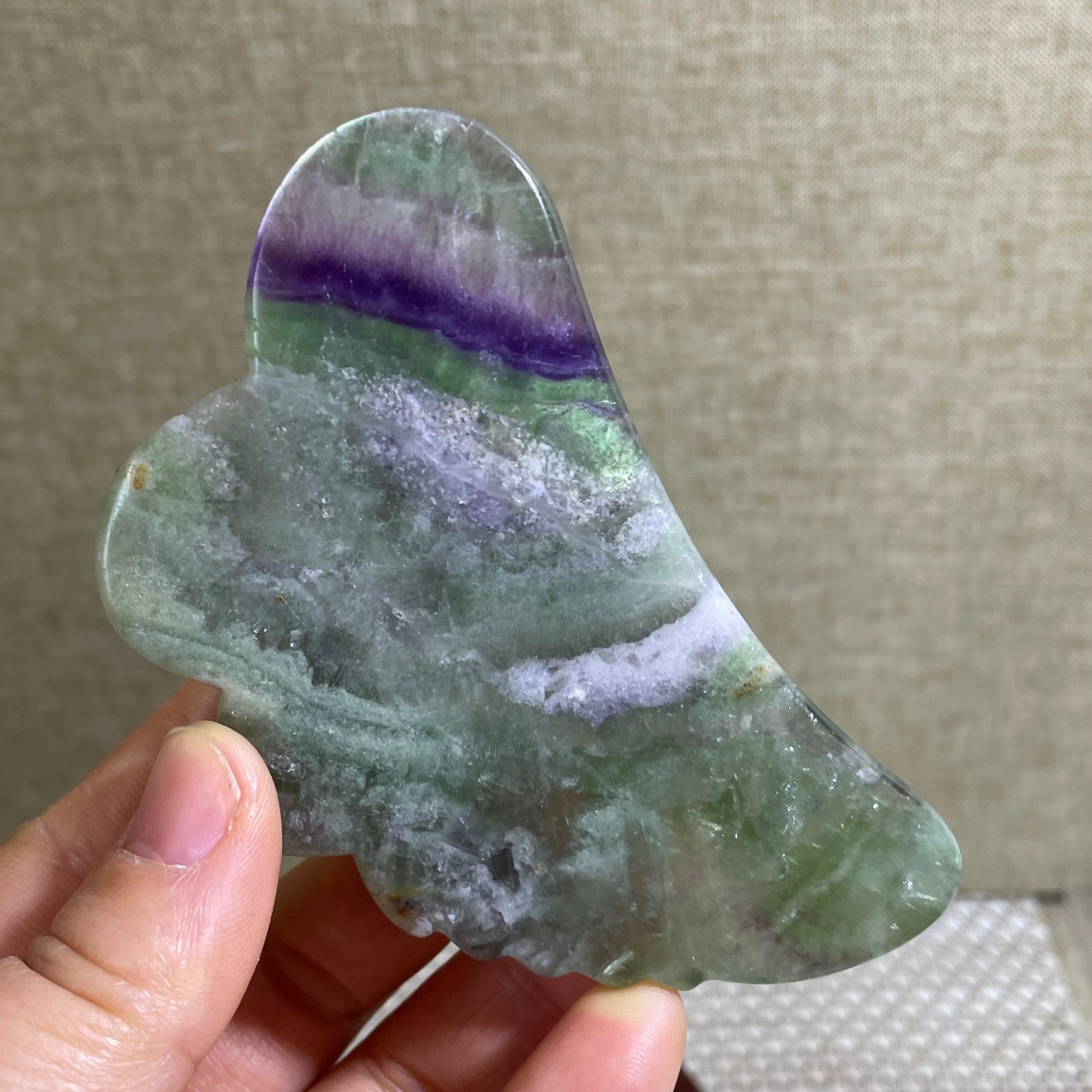 68g beautiful Rainbow Fluorite Rough stone specimens cure