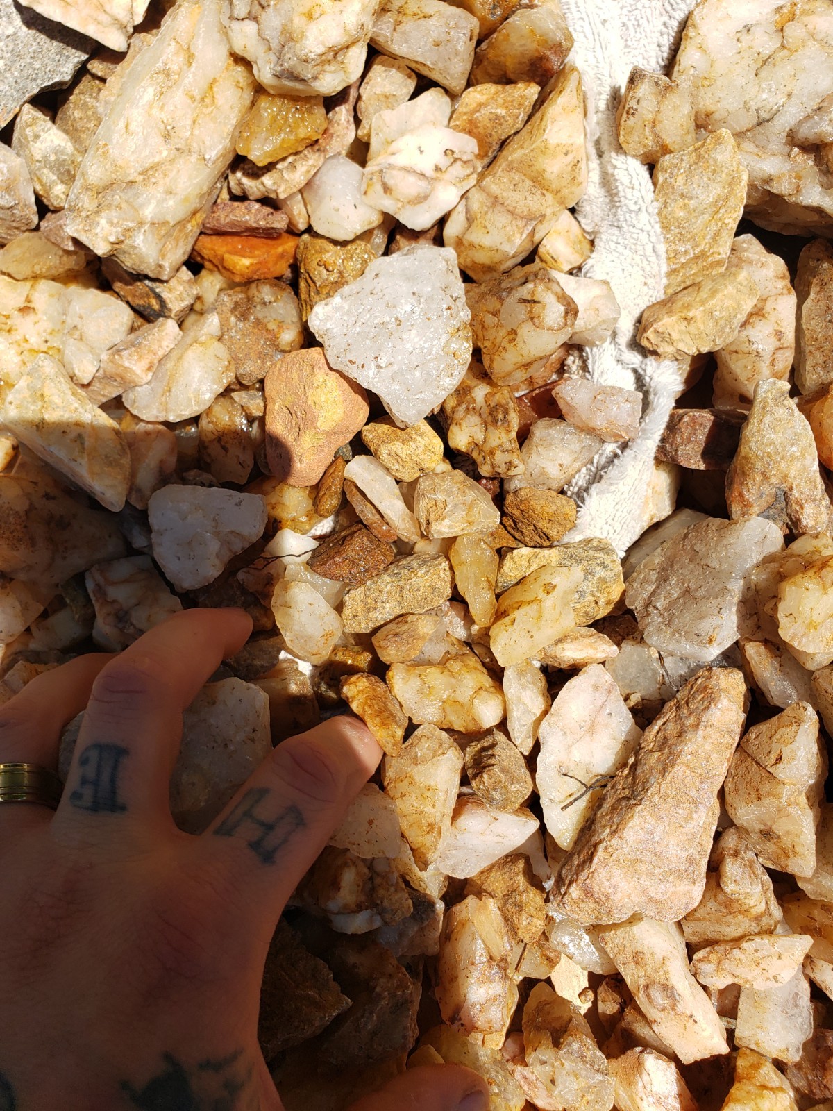 Assorted Raw Quartz crystals, Clear, Smokey, Strawberry, anywhere from 8*8″