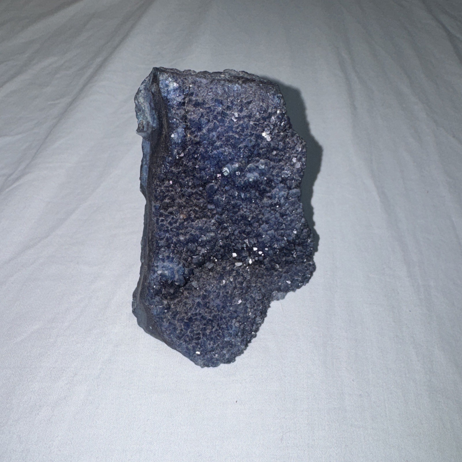 Blue Crystal Cluster, Quartz/Agate- Colored/Dyed Blue Display Piece Geode