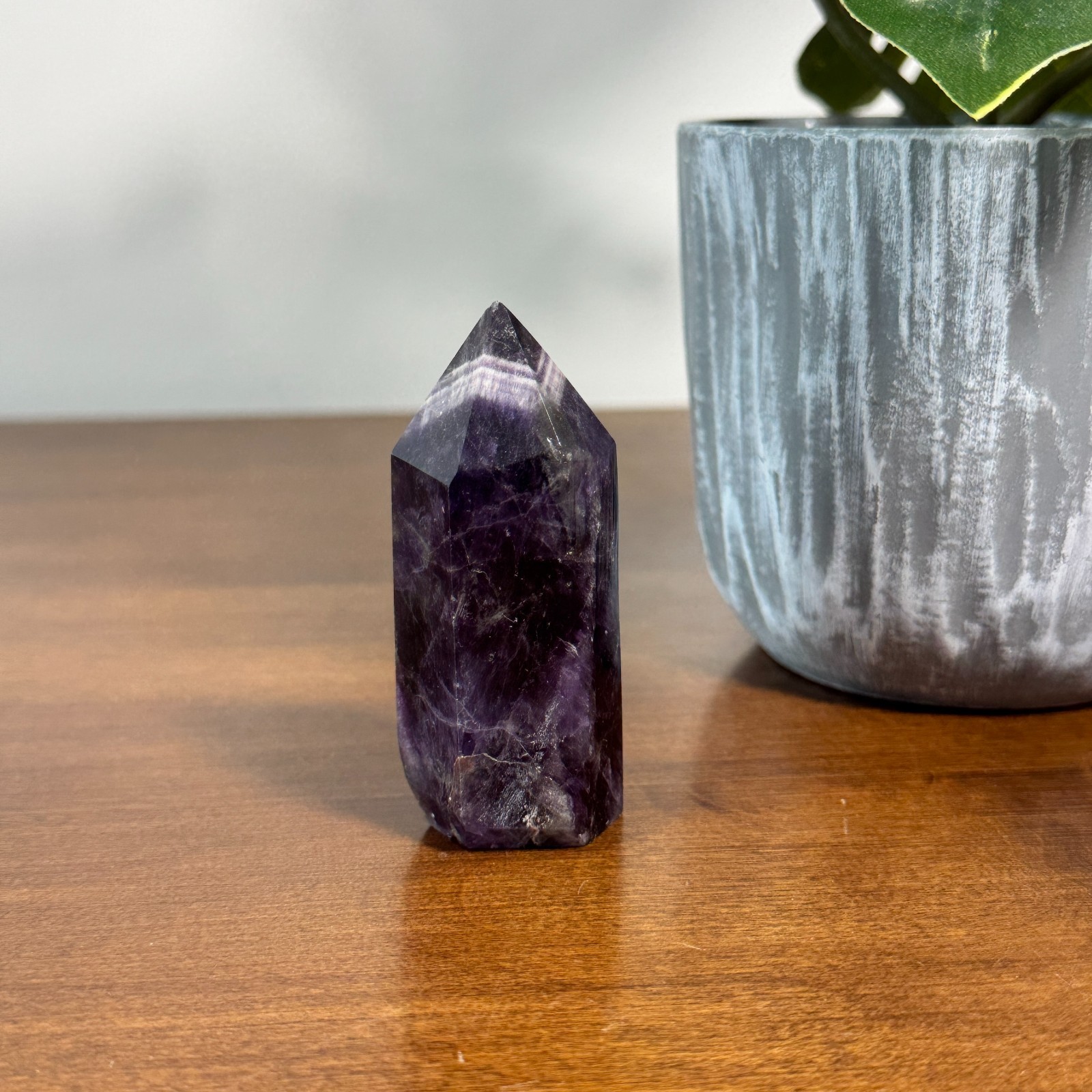 Natural Dreamy Amethyst Quartz Crystal Obelisk Point Wand Healing Reiki 2.75″