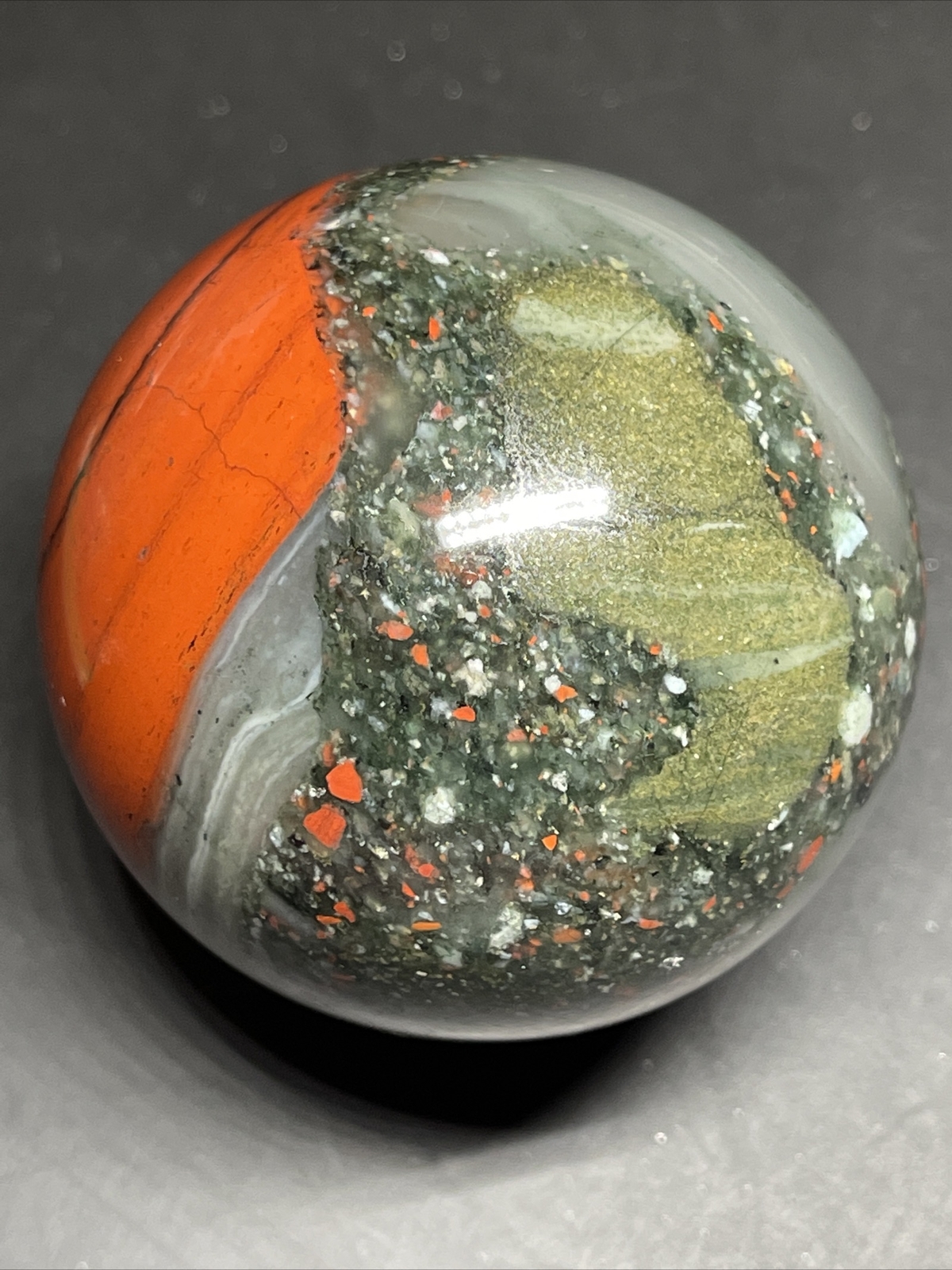 African Bloodstone Sphere Orb Ball 59mm 280g