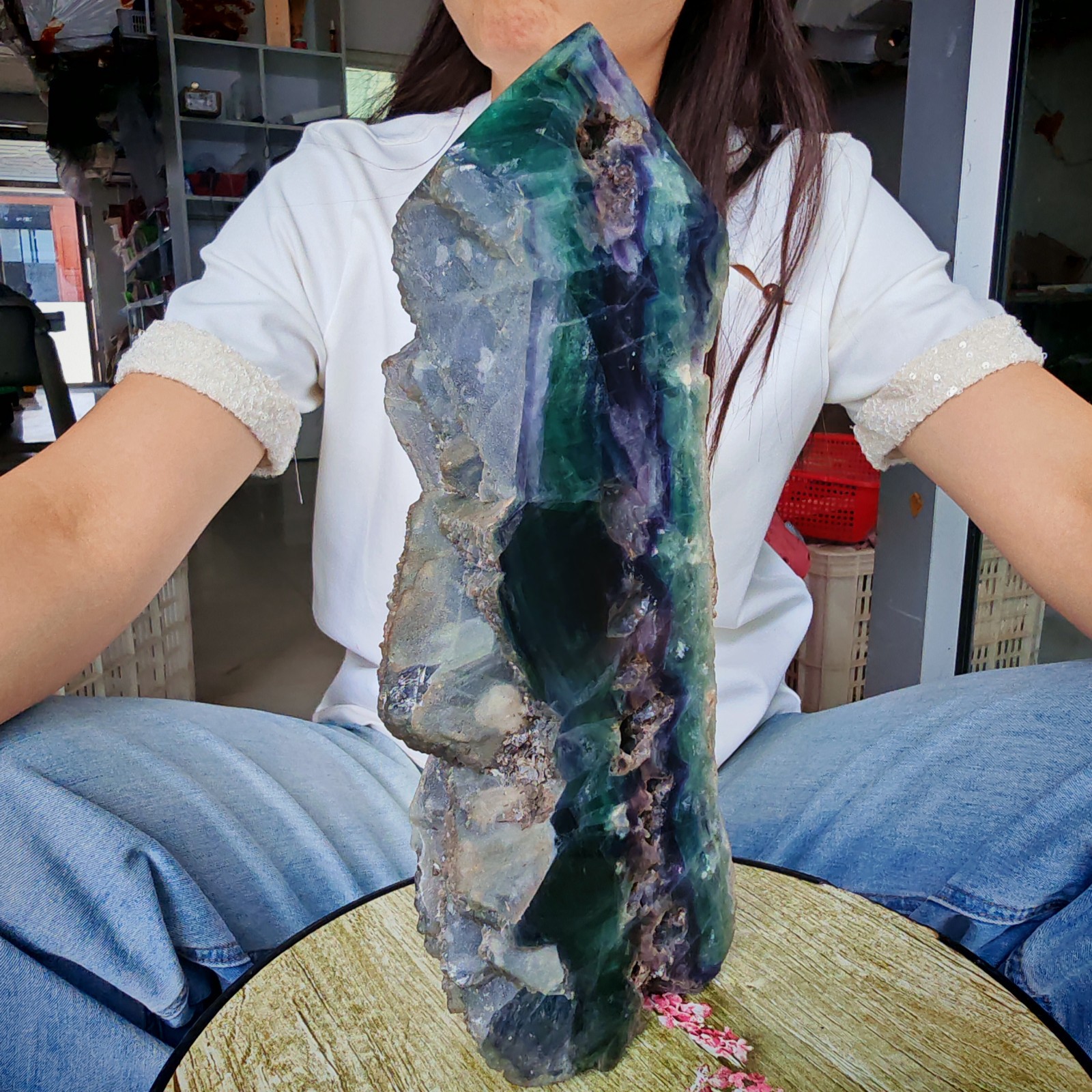 8.25LB Restoration of Natural Colored Fluorite Crystal Specimens 3750g