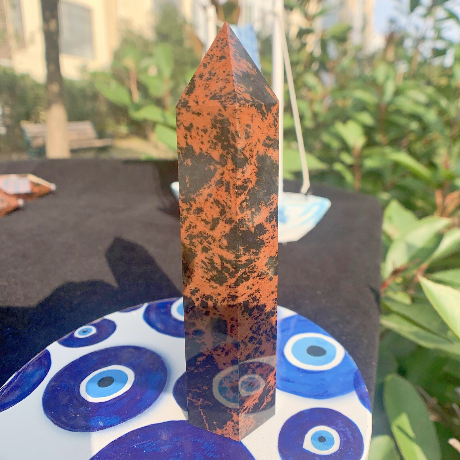 3″ Mahogany Obsidian Crystal Point Tower Wicca Altar Collector Metaphysical Gift