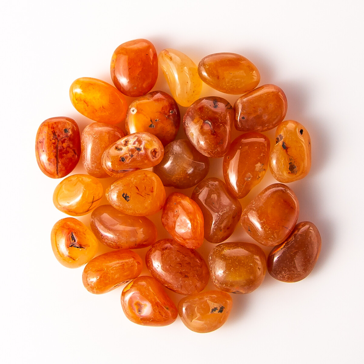 1/2 lb Tumbled Red Carnelian Gemstone Crystals 20-30 Stones Gem Rock Specimens