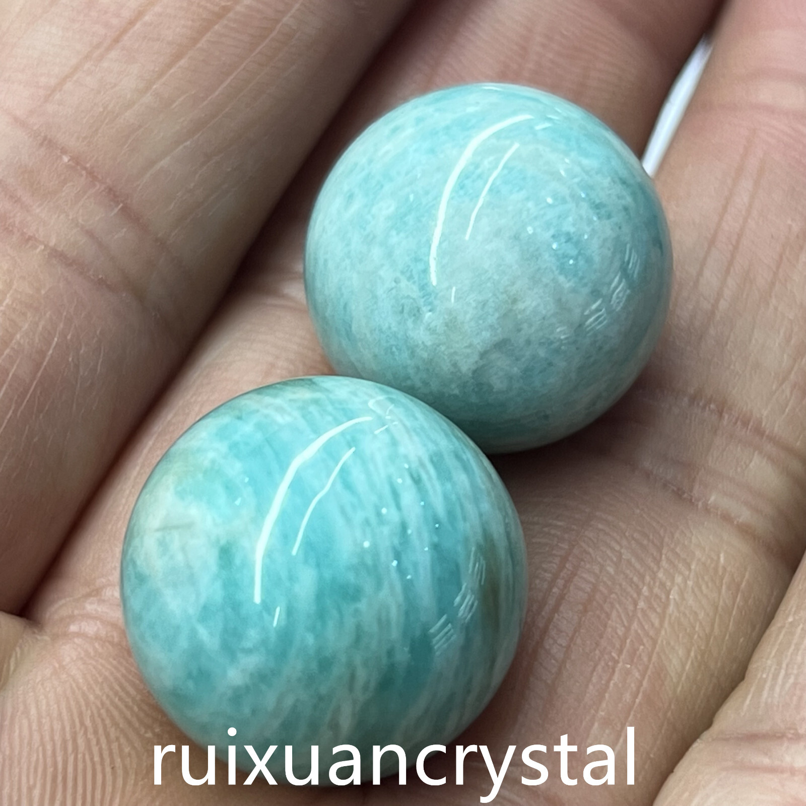 5pc Natural Amazonite Quartz Sphere Crystal Ball Reiki Healing 20mm