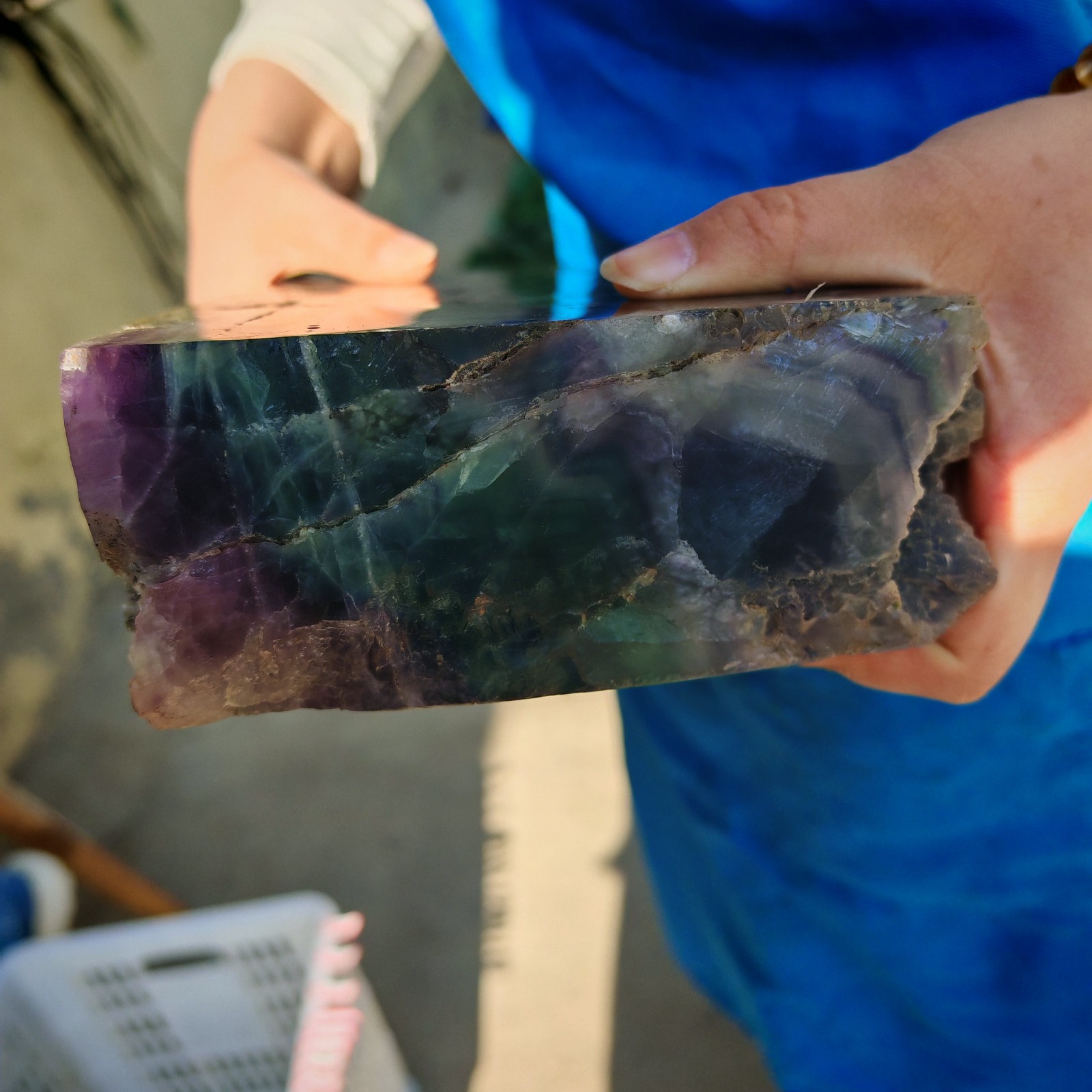 15.07LB Restoration of Natural Colored Fluorite Crystal Specimens 6850g