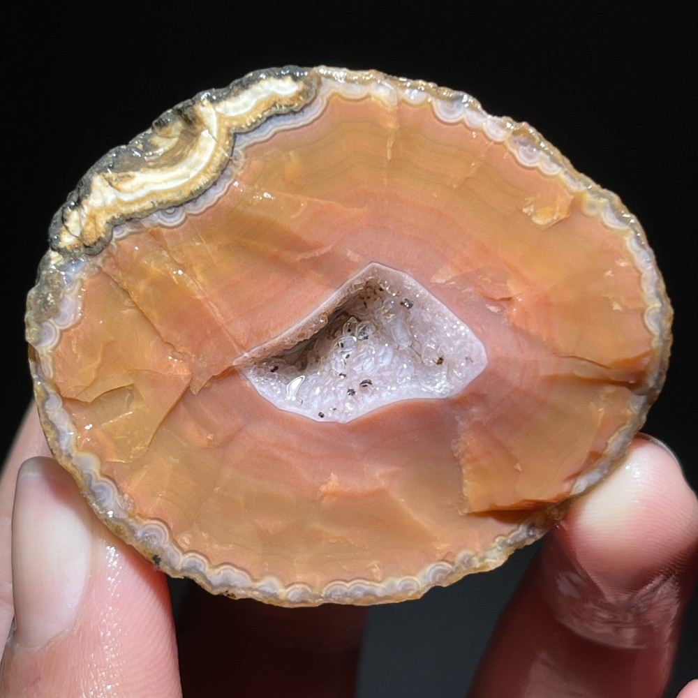 Natural half Rough Chinese Agate crystal geode Achat Nodule Hebei 47g D664