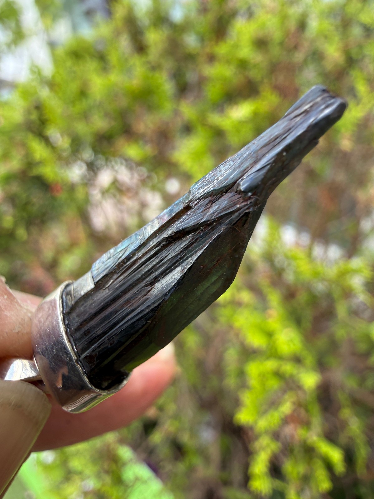 Vivianite Crystal Pendant silver 925 Raw anxiety healing natural awareness