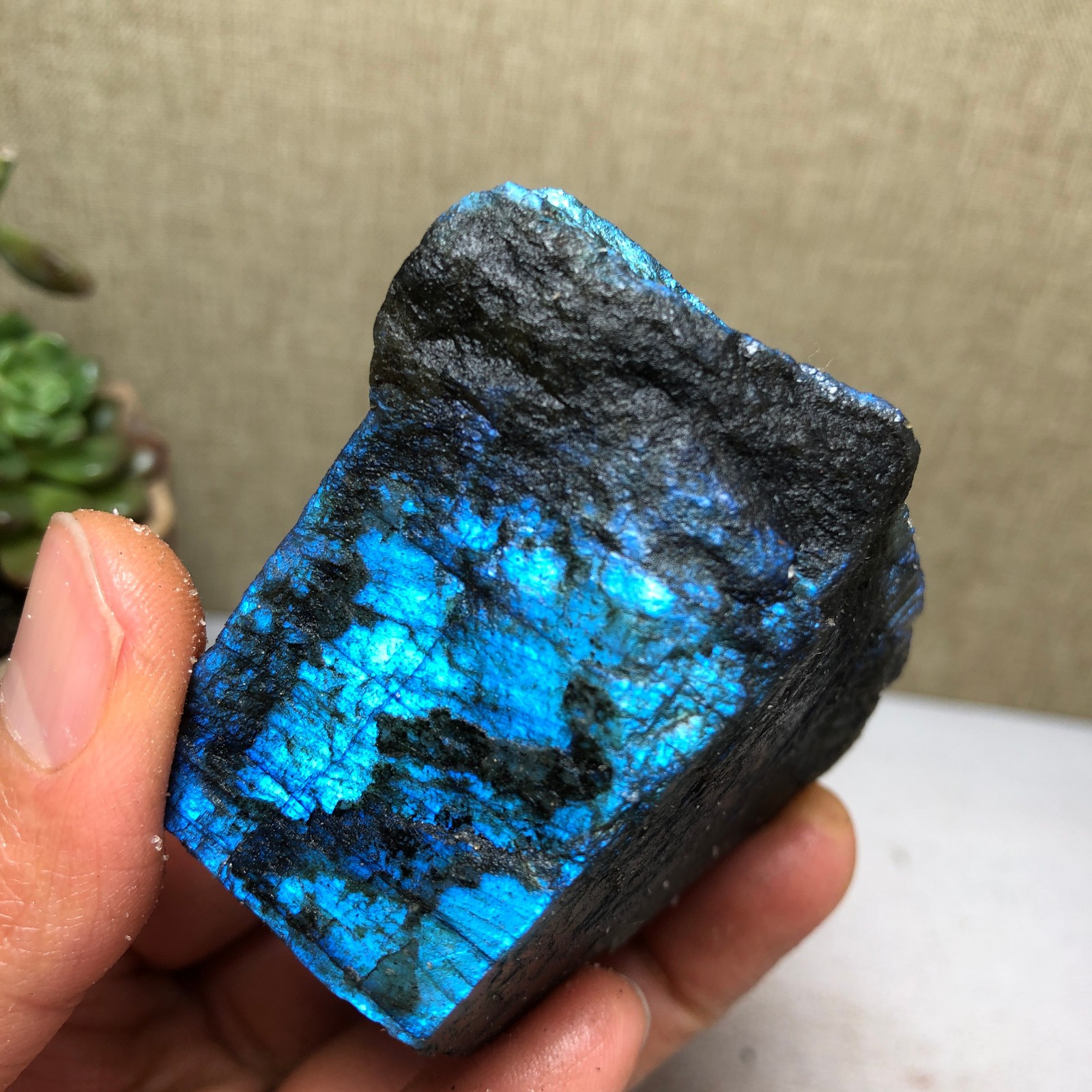 52mm Natural Labradorite Crystal gemstone rough original Specimen 133g A4211