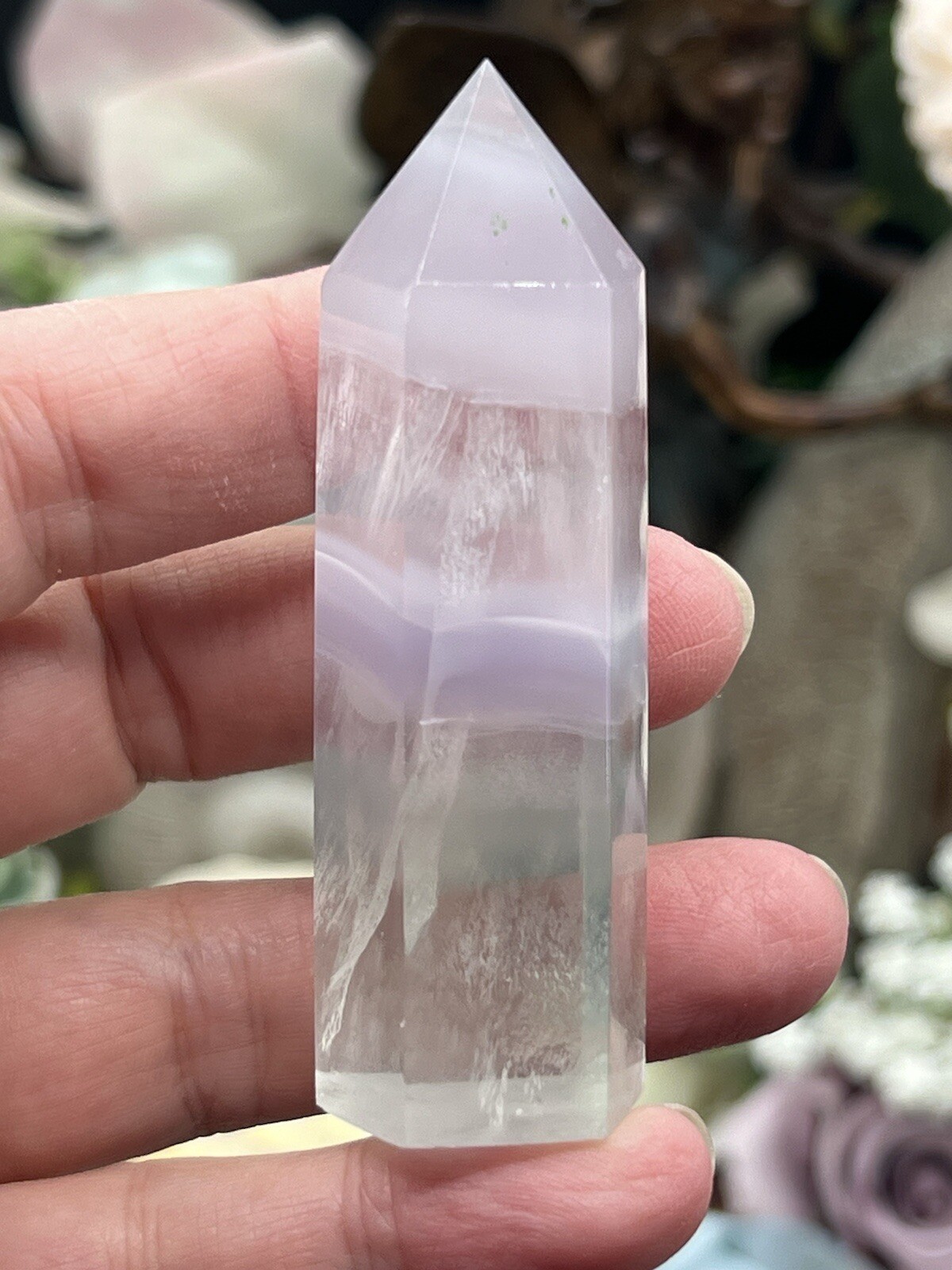 Natural Lavender Fluorite Points Beautiful Free ship & Gift
