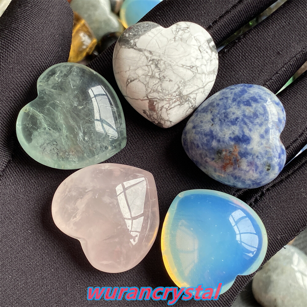 20pcs Mix Natural Quartz crystal carved skull point Heart healing gift 30mm