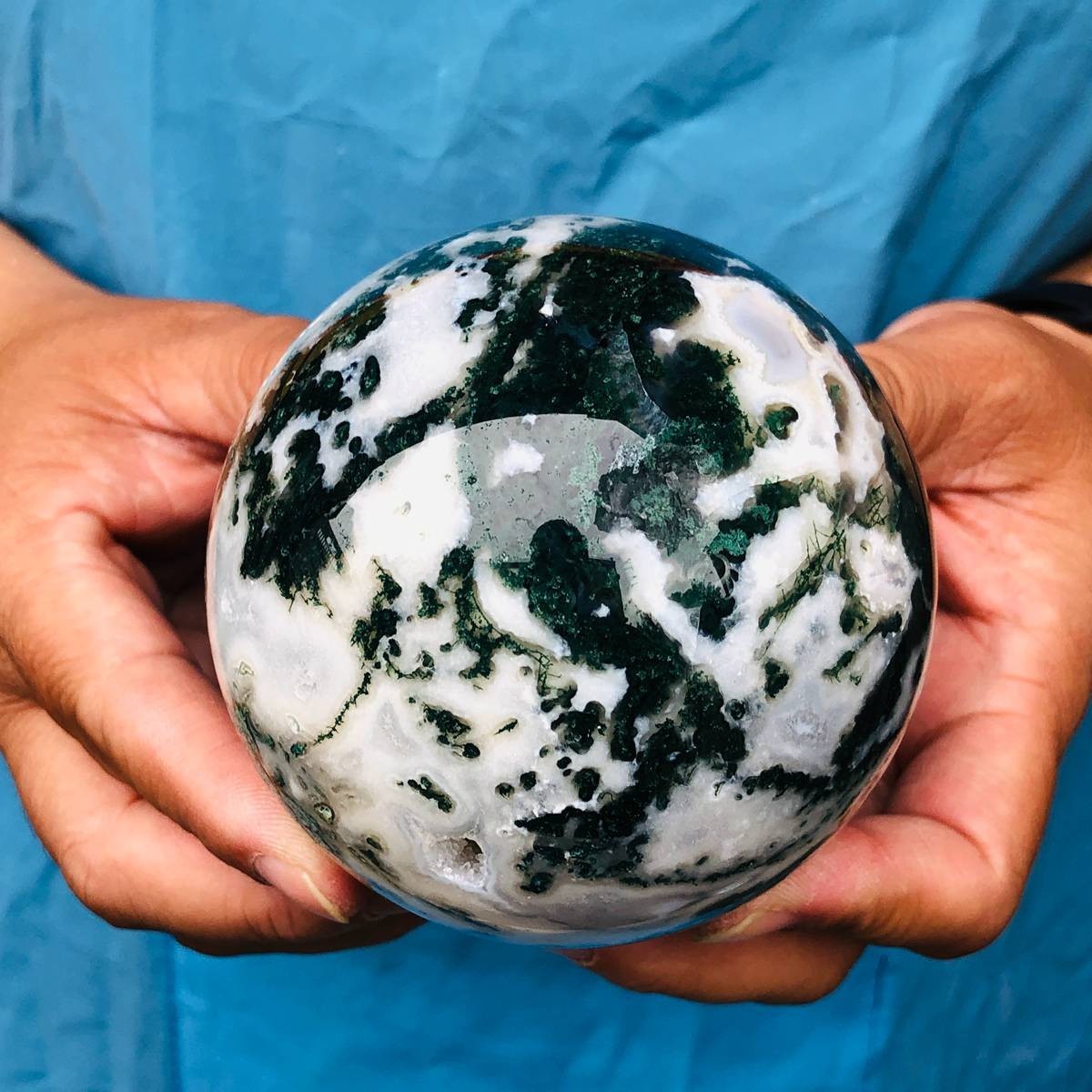 3 pieces 2490g Natural aquatic Agate Ball Quartz Crystal Sphere Healing 2111