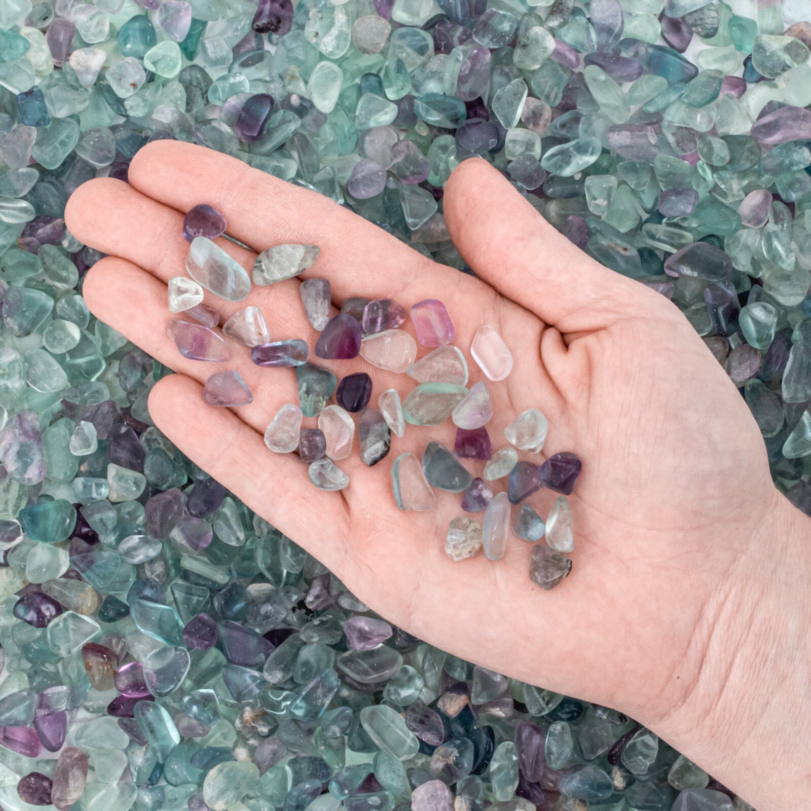 10g Extra Small Tumbled Rainbow Fluorite Gemstone Crystals Gem Chips Craft Rocks