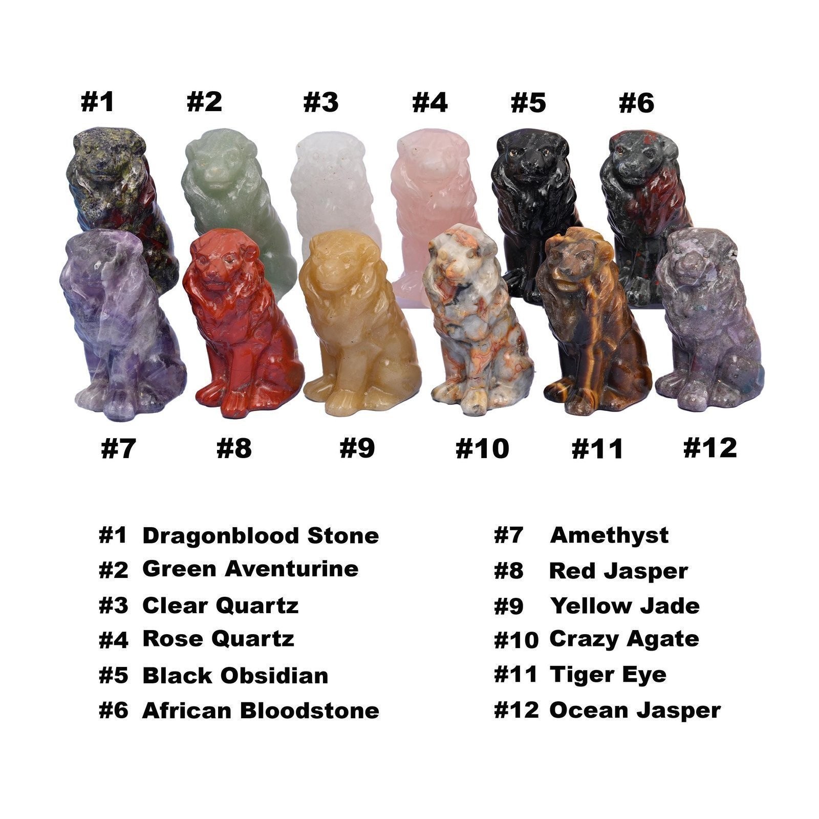 1.5″ 2″ Cute Small Lion Crystal Carving Figurine