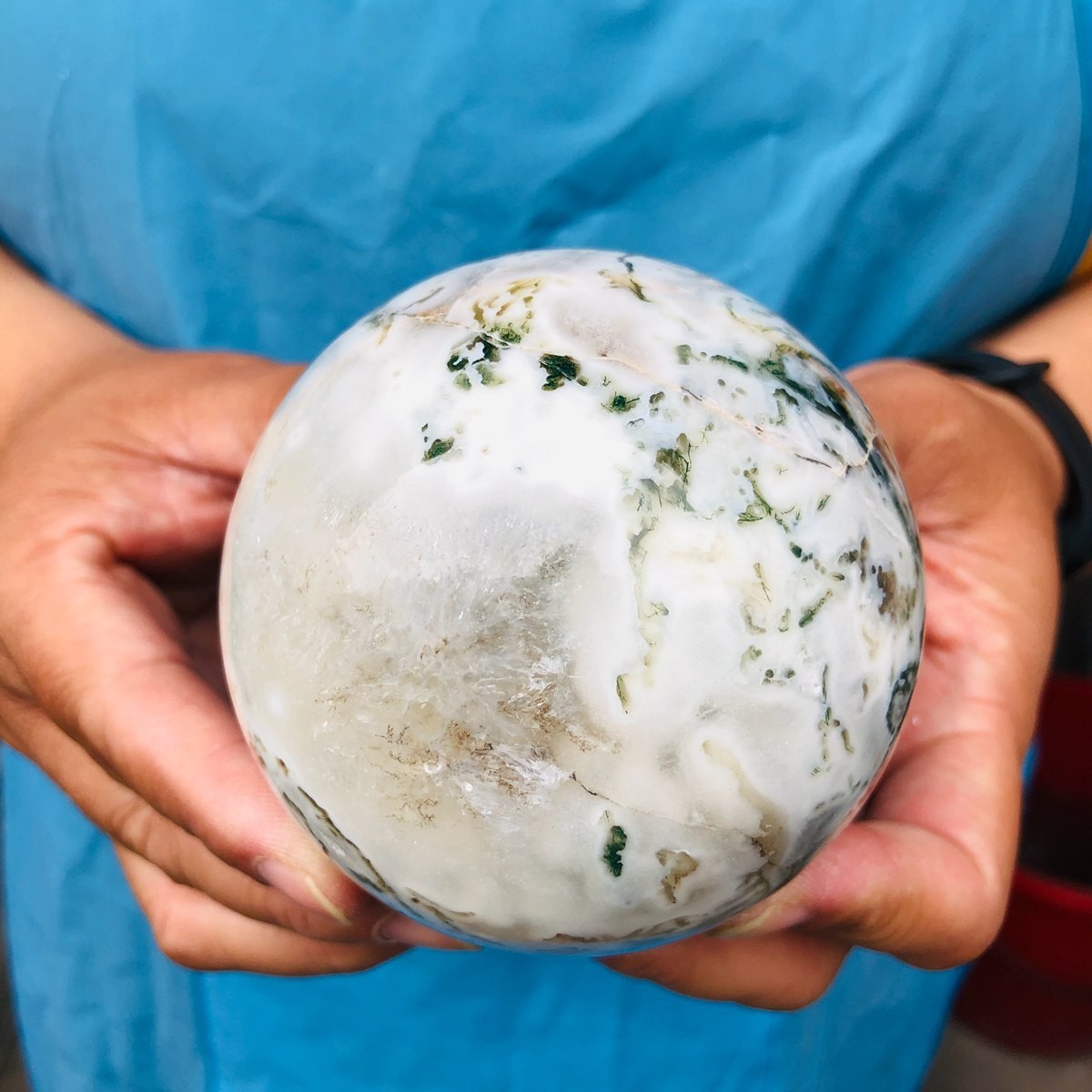 3 pieces 2080g Natural aquatic Agate Ball Quartz Crystal Sphere Healing 2115