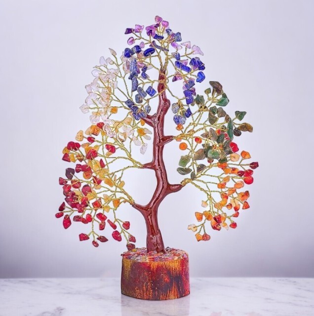 Seven Chakra Money Bonsai Tree of life Healing Feng Shui Statues