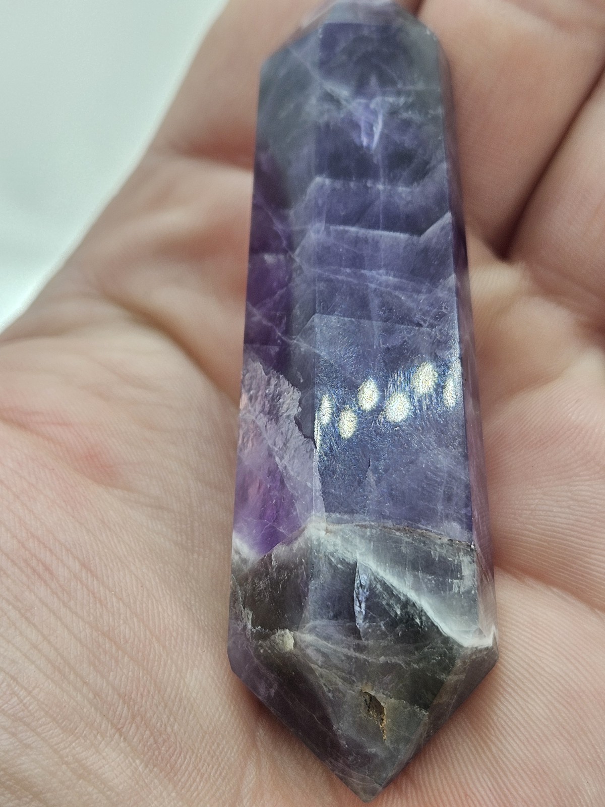 Genuine Dream Amethyst Double Pointed Wand – Polished Zig-Zag Crystal
