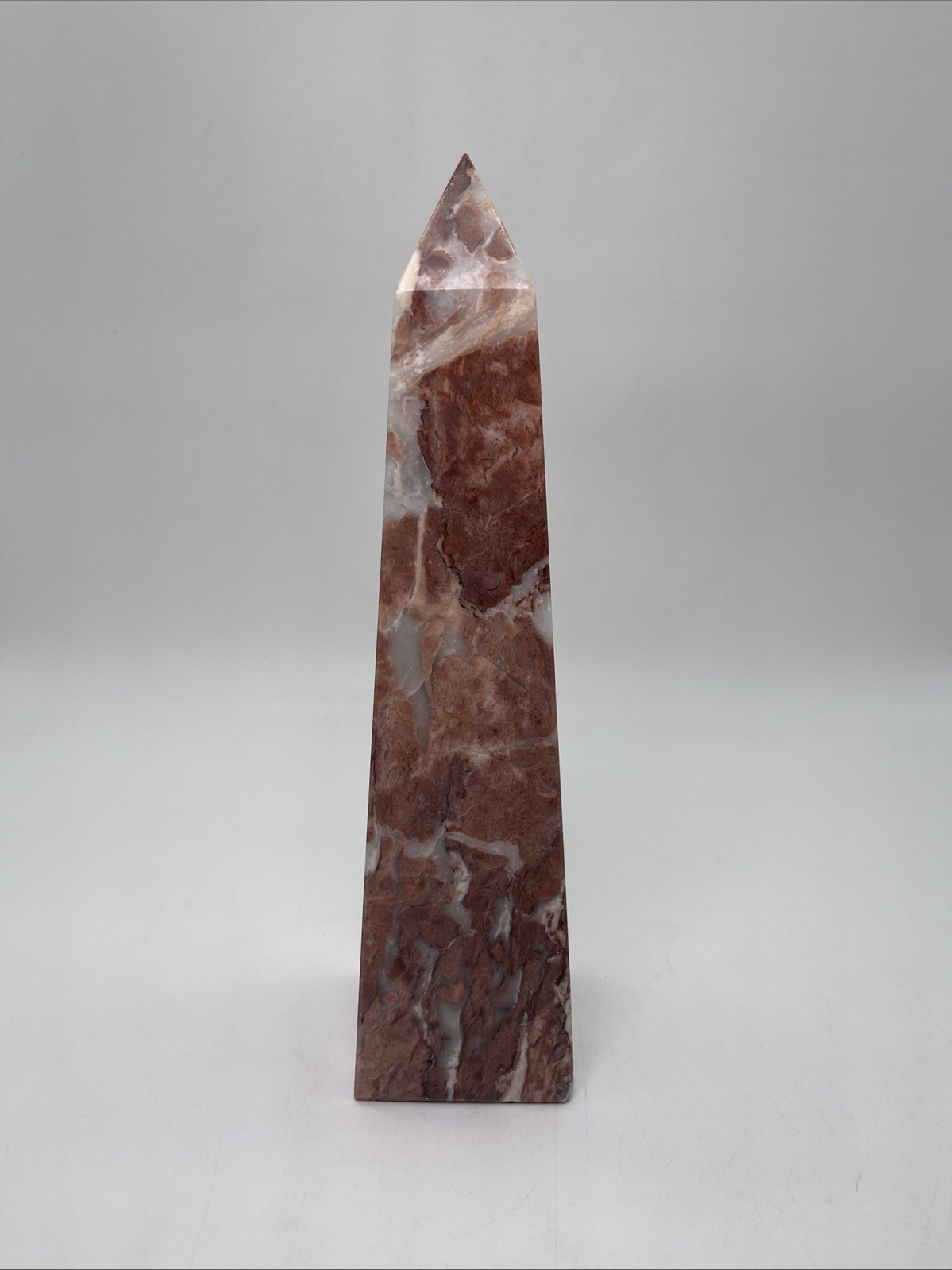 Red, Pink and Grey – RHODOCHROSITE Mineral, Pyramid Rock Tower 10in 3.56 Lb