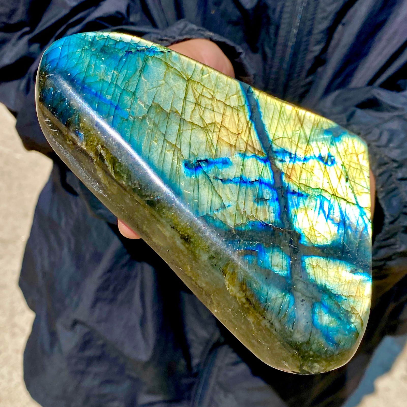 1.73LB Natural elongated stone Madagascar polished crystal healing stone