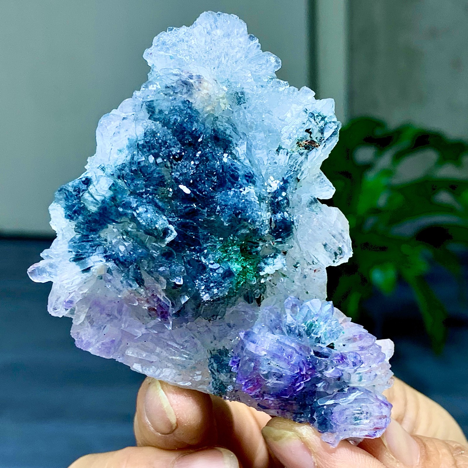81G Natural Vision Amethyst quartz cluster crystal druzy mineral specimen