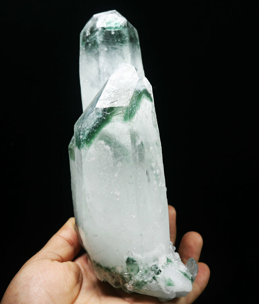 3.0lb Rare Beatiful Green Tibetan Ghost phantom Quartz Crystal Cluster Specimen