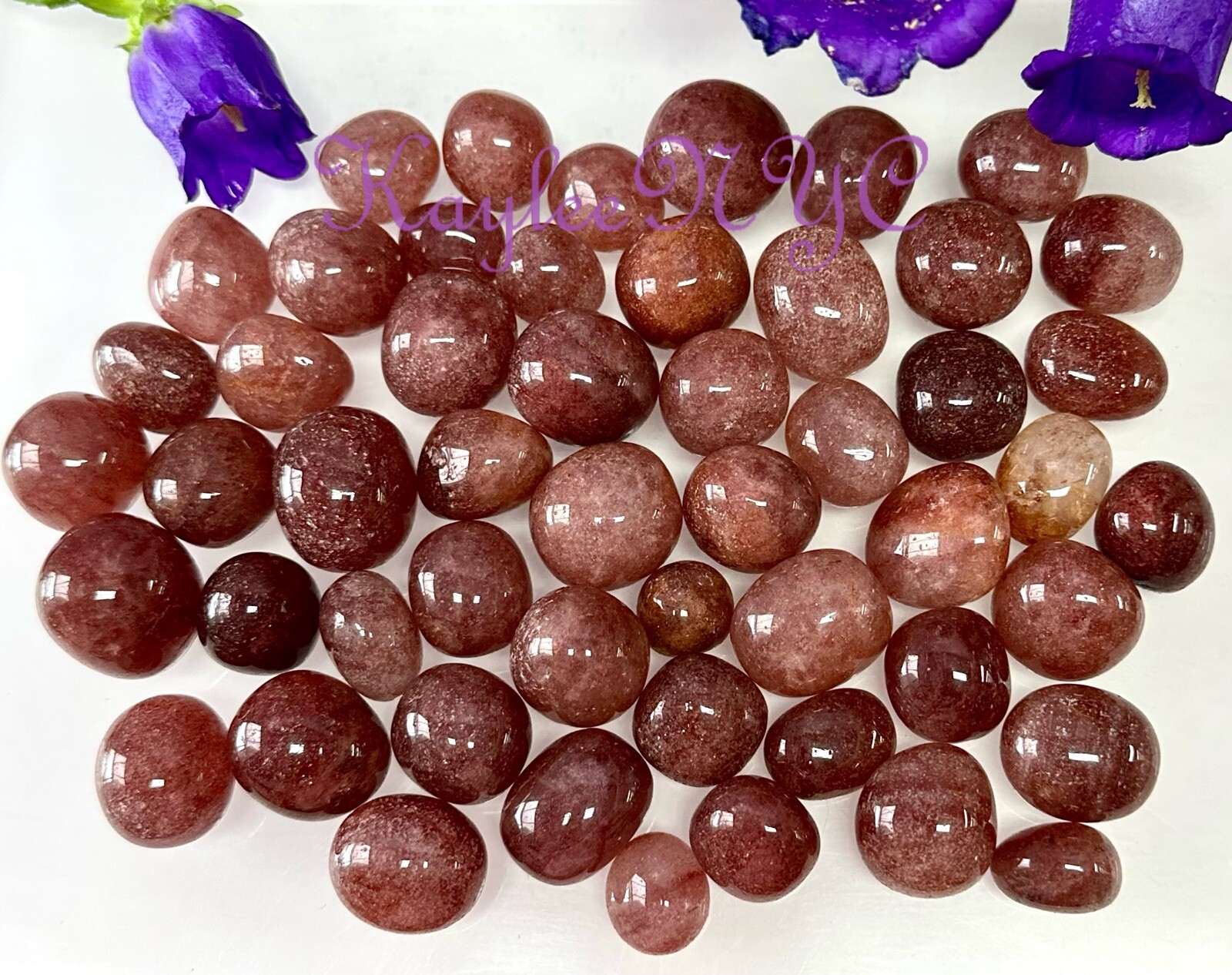 Wholesale Lot 2 Lbs Natural Strawberry Quartz Tumble Healing Energy