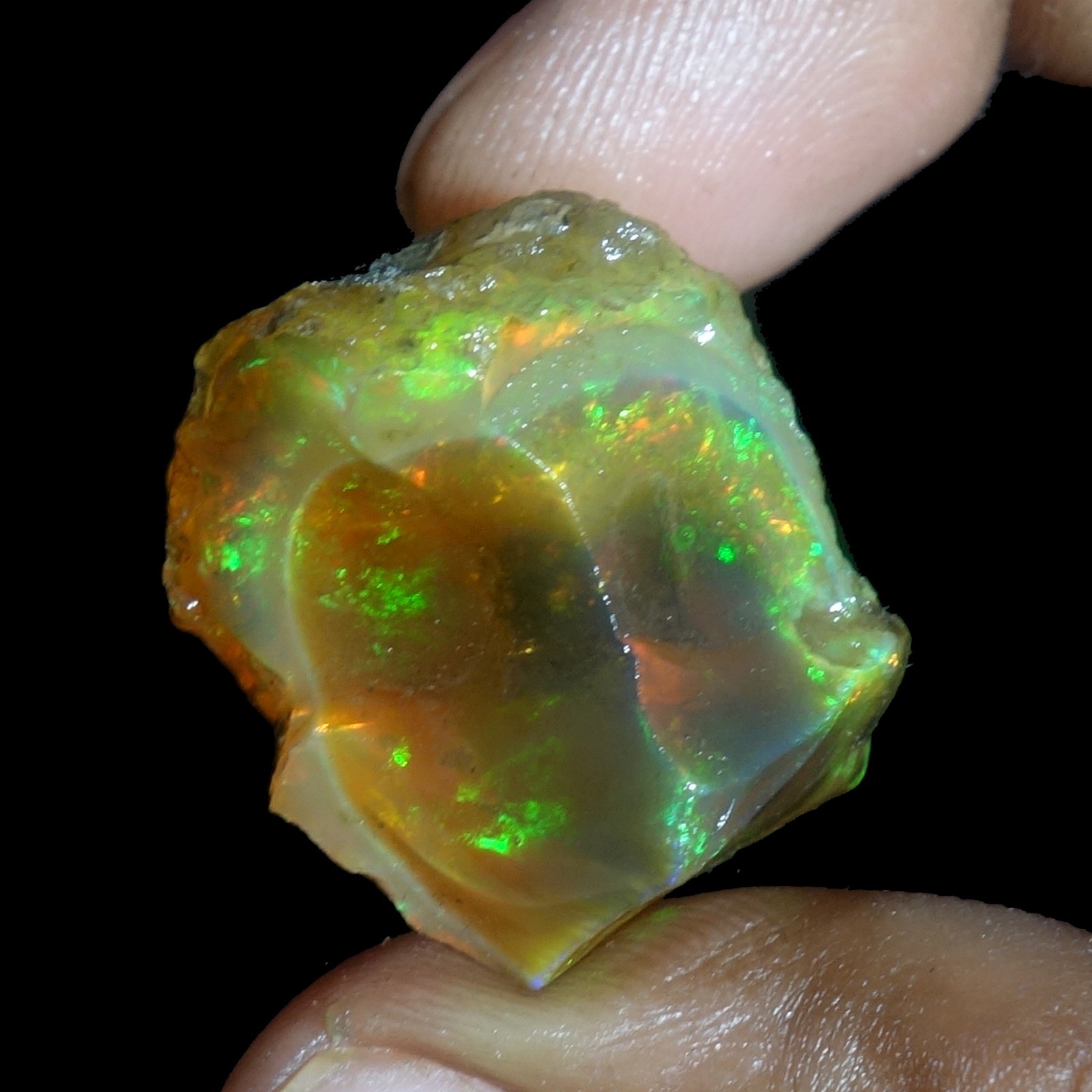 AA+ Ethiopian Oli Opal Rough Entreated Welo Opal Multi Fire Color Flash 44.20Cts