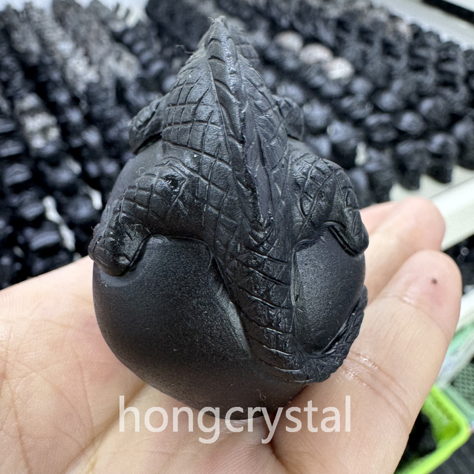 1pc Natural Obsidian Quartz Hand Caved Lizard Skull Crystal Reiki healing Gift