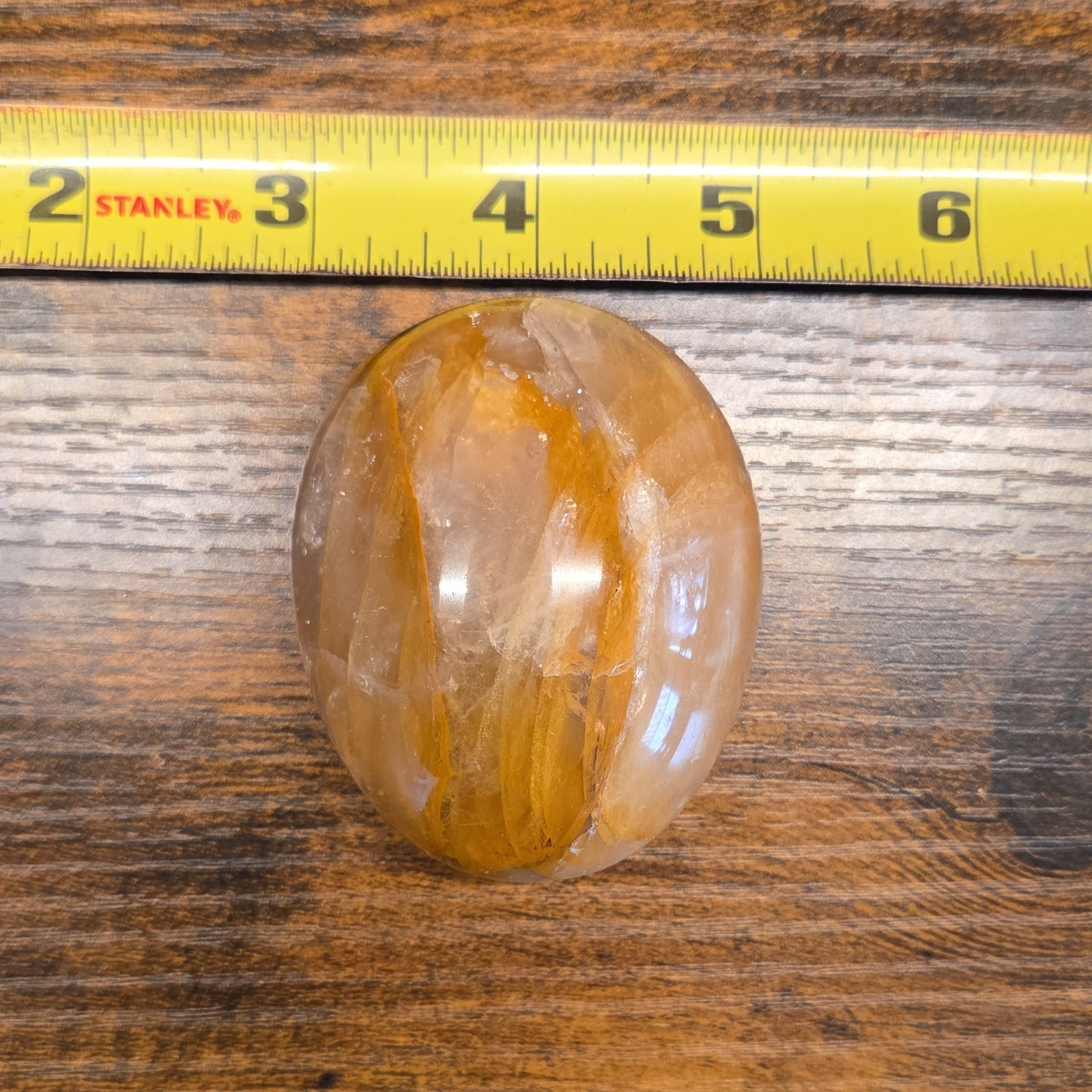 Golden Healer Quartz Palm Stone , beautiful pocket stone, crystal healing, L#6