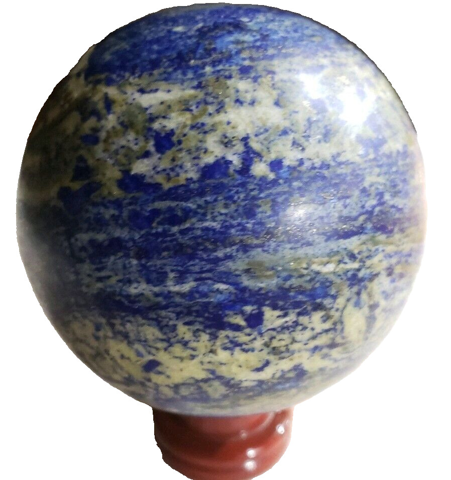 LAPIS LAZULI MINERAL SPECIMEN MEASURES 4.5 INCHES IN DIAMETER