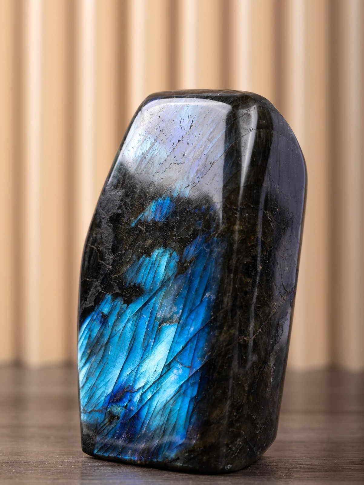 Polished Labradorite Crystal with High Flash, Free Standing, Spiritual Gifts