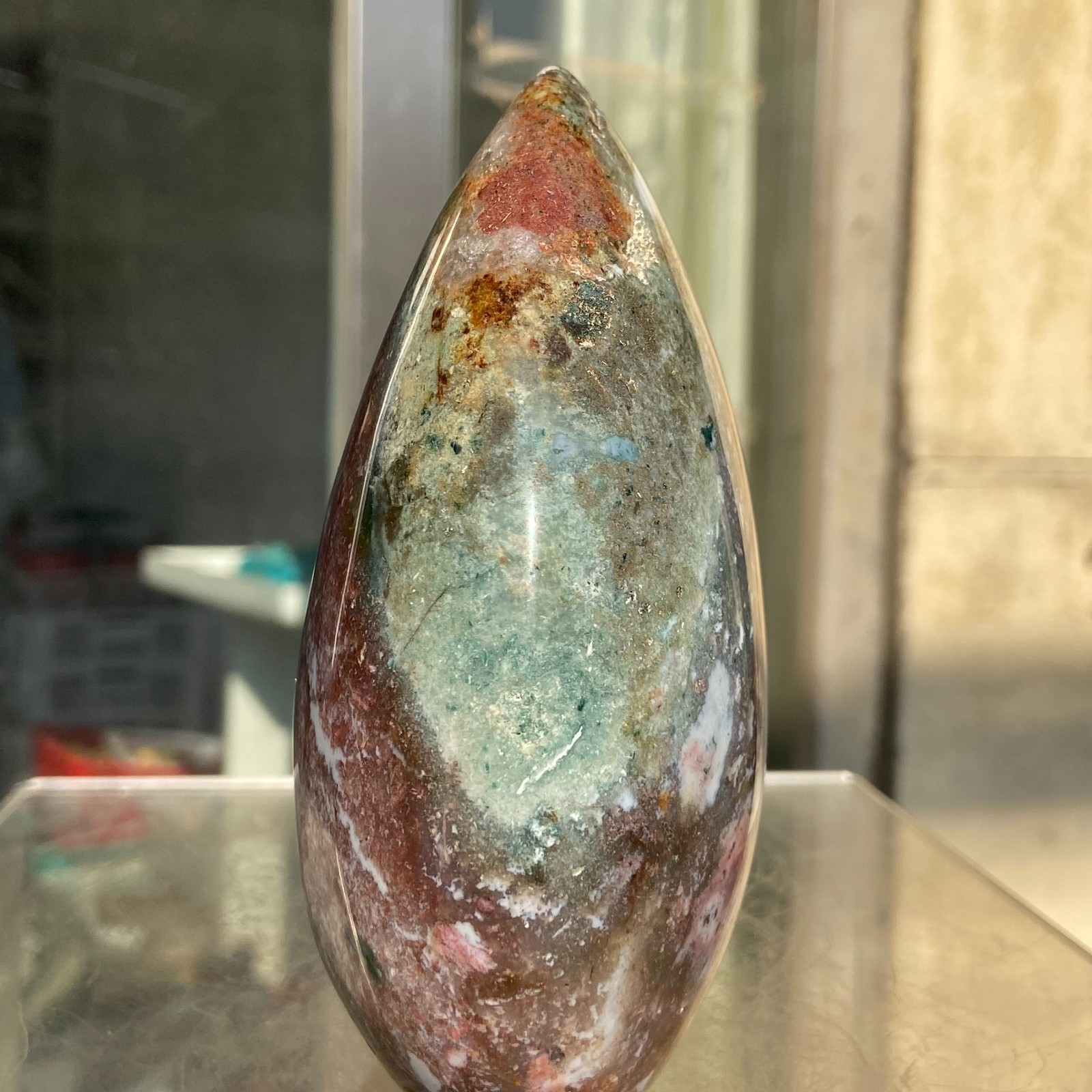 2.24LB Natural Colourful Ocean Jasper Crystal Display Specimen Healing